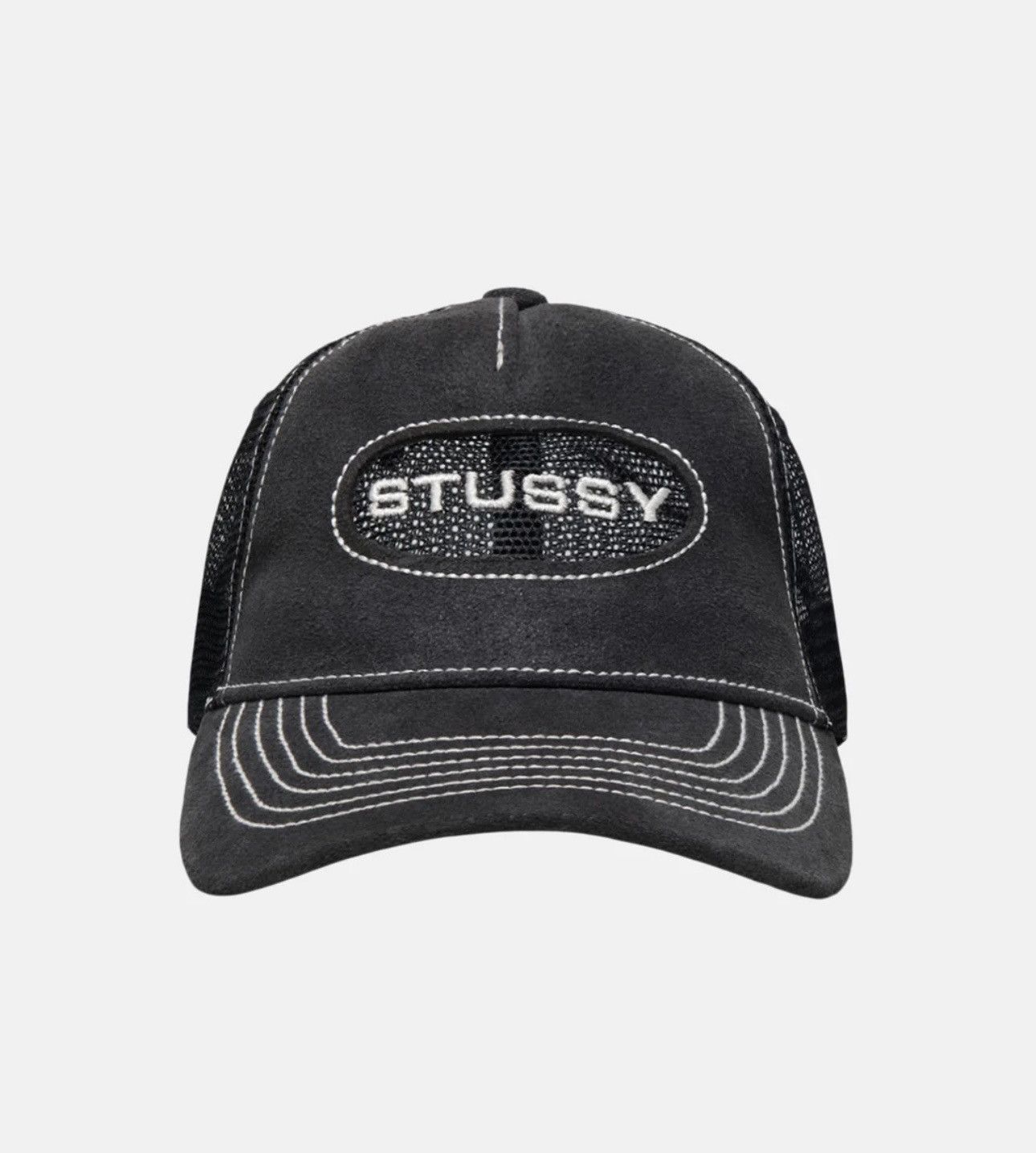 Hypebeast Stussy Low Pro Trucker Cut-Out Snapback Black Leather Hat Size ONE SIZE - 1 Thumbnail