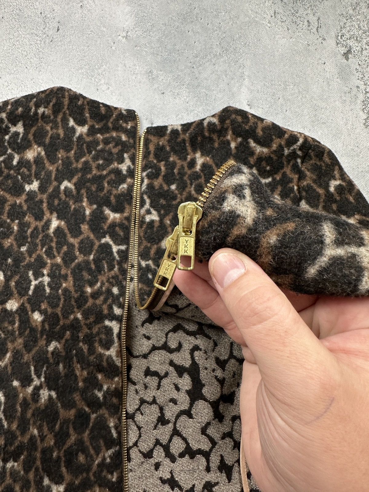 By Malene Birger Vintage By Malene Birger Leopard Wool Blend Cropped Top Zip Size S / US 4 / IT 40 - 17 Thumbnail