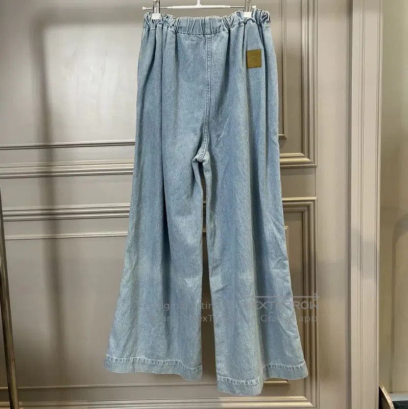 Loewe Loewe Blue Cotton Logo Wide-Leg Pants . Size 27" / US 4 / IT 40 - 2 Thumbnail