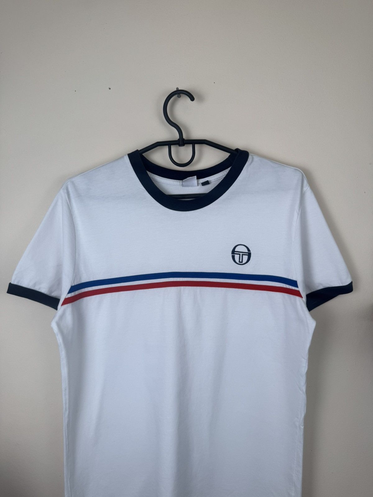 Sergio Tacchini Sergio Tacchini Mens M Whiw Blue T-Shirt Red Logo Athletic Size US M / EU 48-50 / 2 - 10 Thumbnail