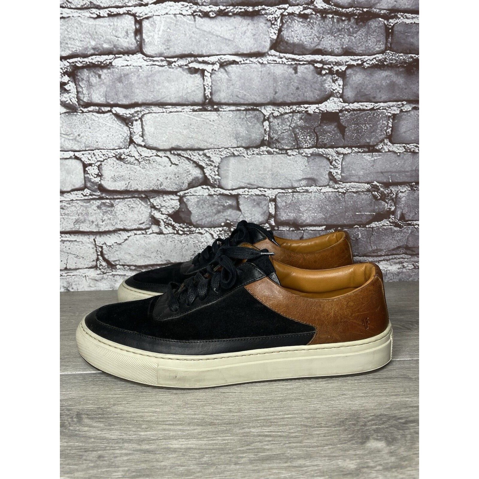 Frye Frye Black Suede Brown Leather Lace Up Low Top Casual Shoes Size US 10 / EU 43 - 15 Thumbnail