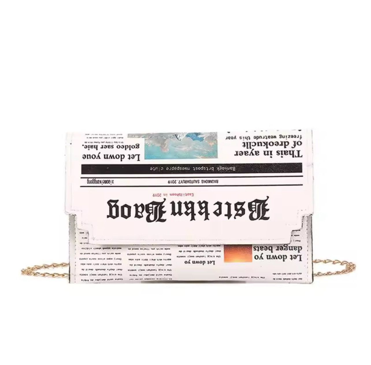 Vintage Women Newspaper Messenger Bag Size ONE SIZE - 3 Thumbnail