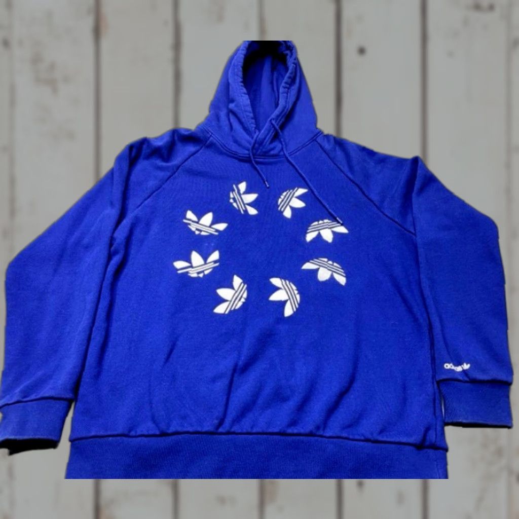 Adidas Adidas Originals Embroidered Trefoil All Over Print Pullover Hoodie Mens Large Size US L / EU 52-54 / 3 - 1 Thumbnail
