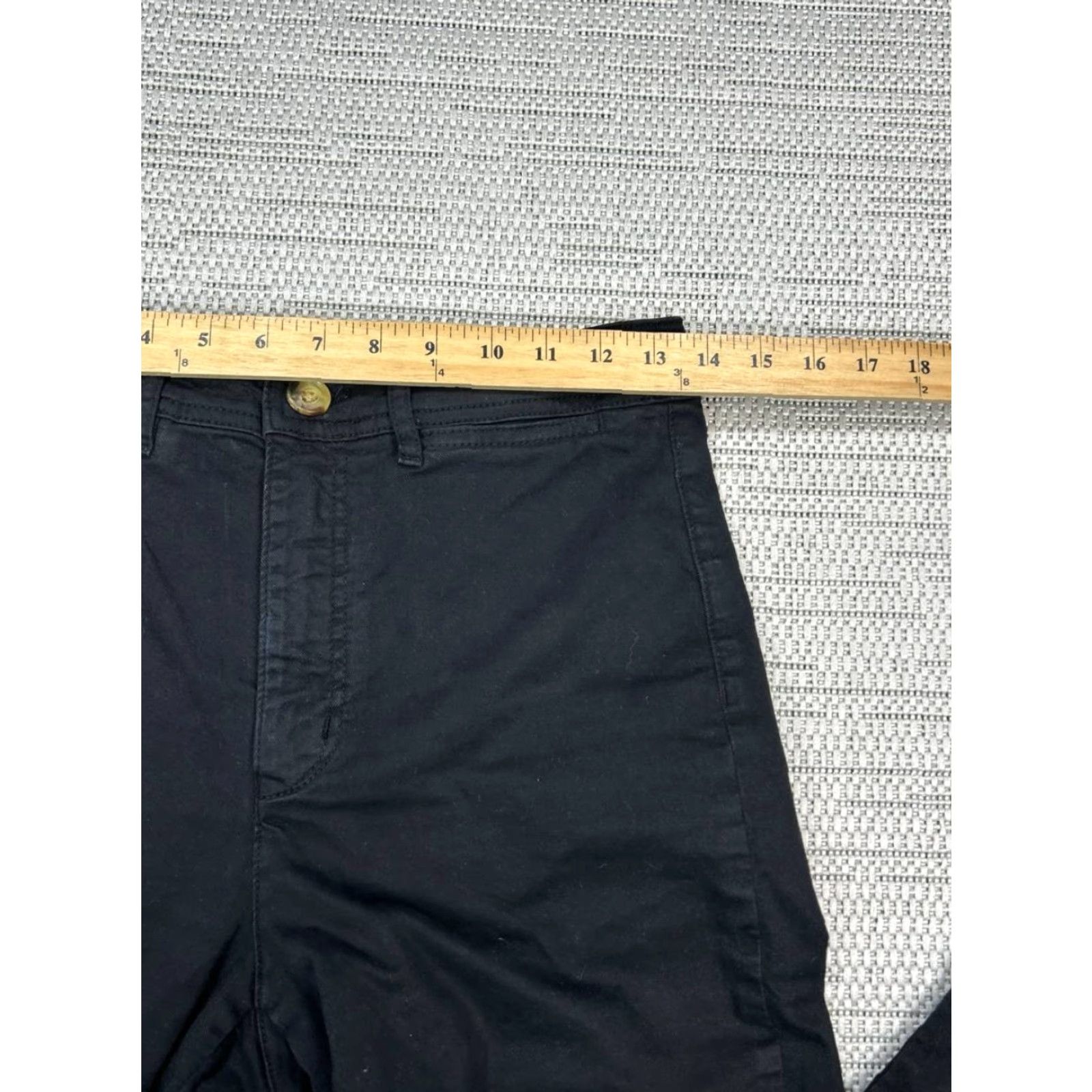 Marine Layer Marine Layer Bridget Full Length Pants 8 Black Cotton Raw Hem Wide Leg Womens Size 30" / US 8 / IT 44 - 6 Thumbnail