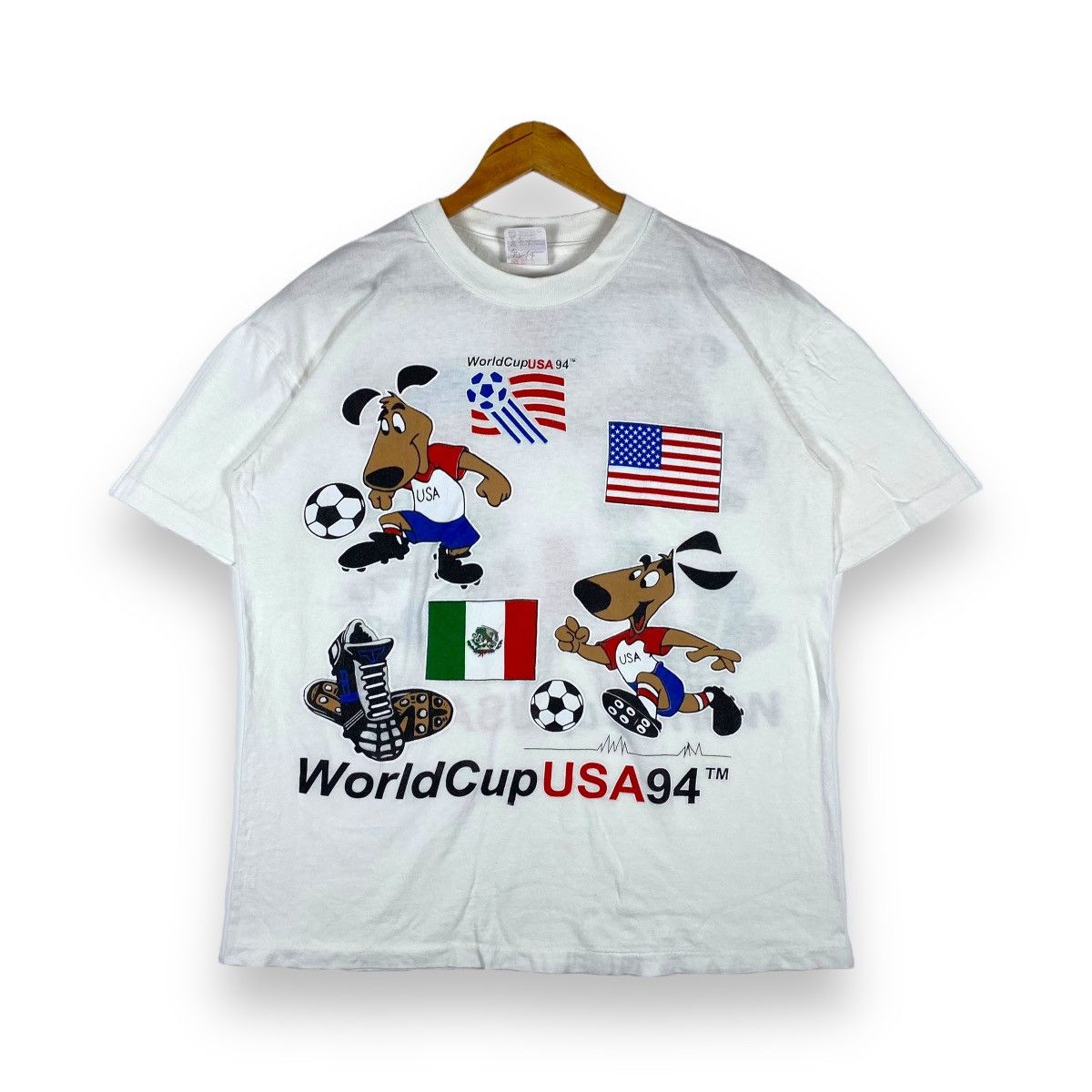 deadstock!! World Cup USA 94 Tシャツ L 90s World Cup 1994 T-shirt Vintage USA Mundial Soccer Top Top