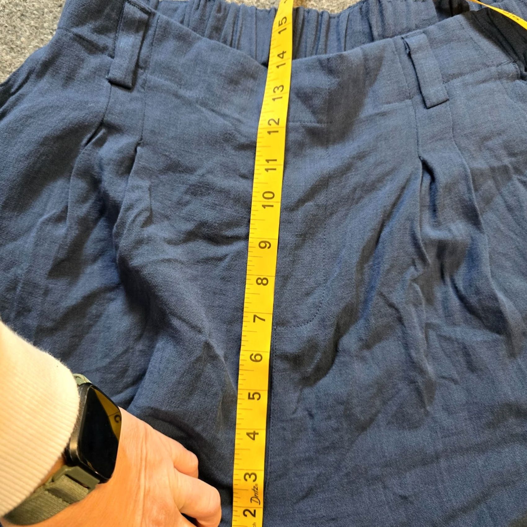 Vintage Halara Pants Womens Petite Large Blue Pleated Wide-Leg Stretch Casual Dress Pants Size 36" / US 14 / IT 50 - 7 Thumbnail