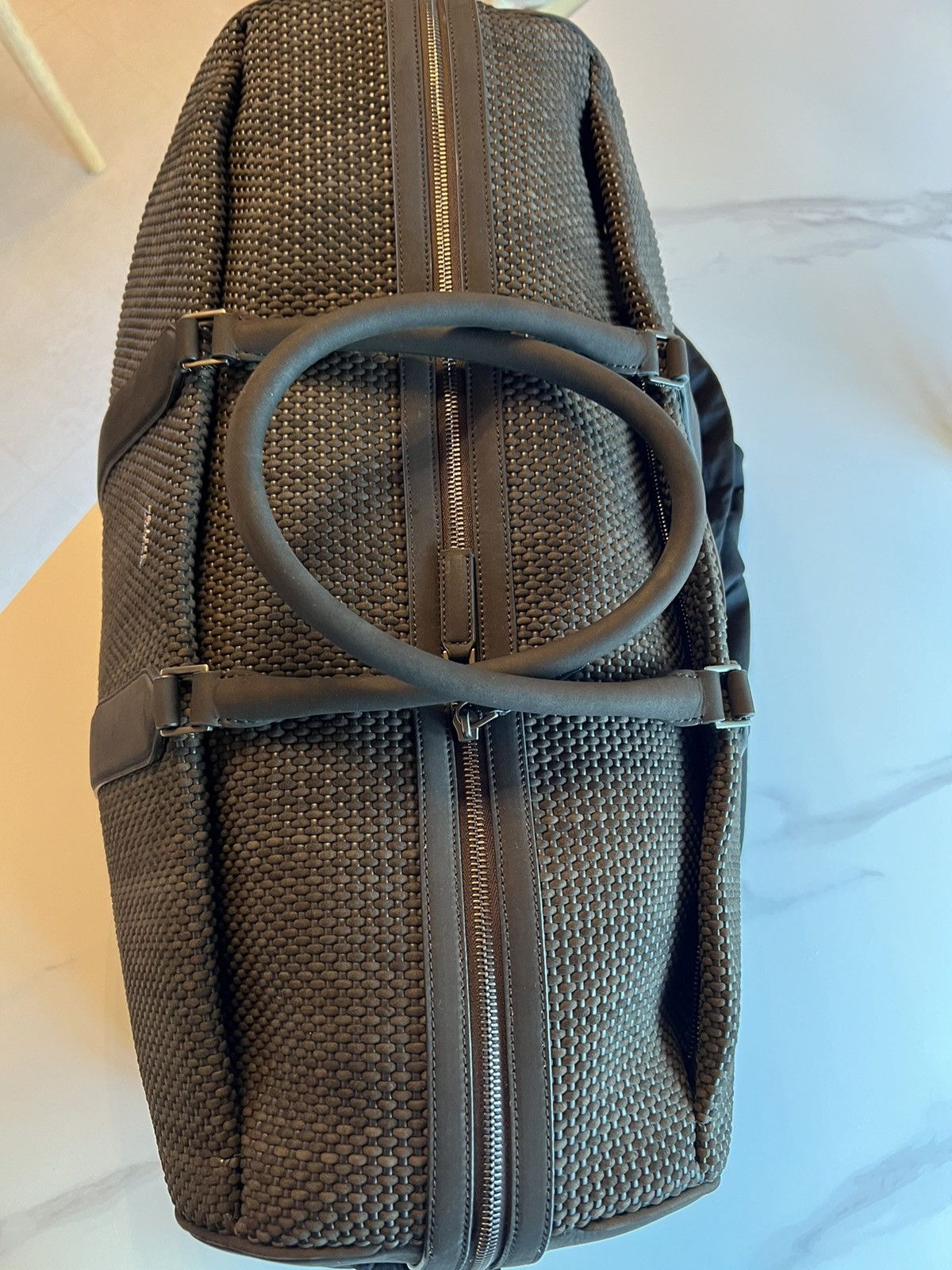 Ermenegildo Zegna Zegna Bag Dark Brown Pelletessuta Nubuck Holdall Size ONE SIZE - 4 Thumbnail