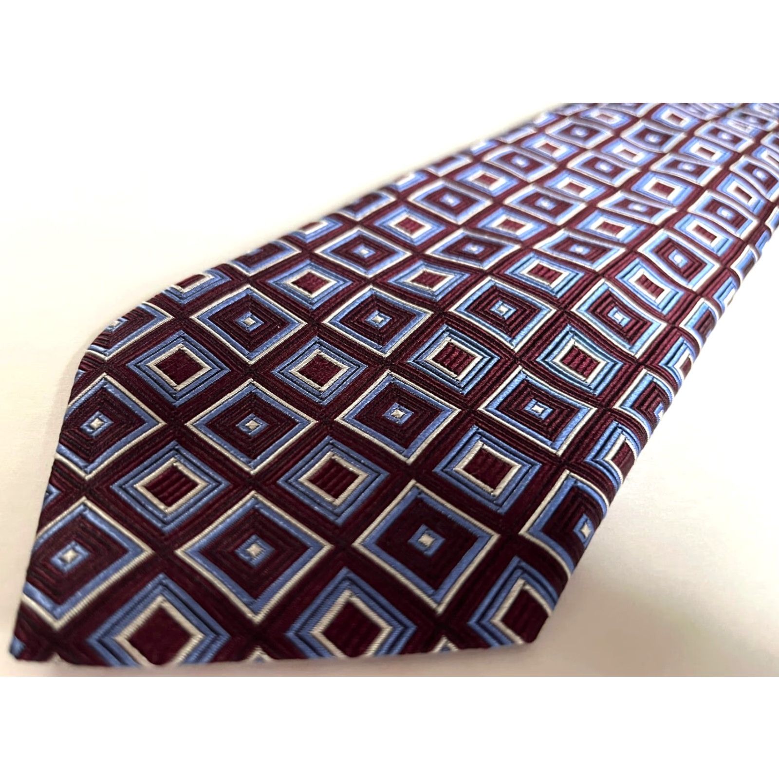 Canali Canali Men's Tie Geometric Silk Made in Italy Size ONE SIZE - 4 Thumbnail