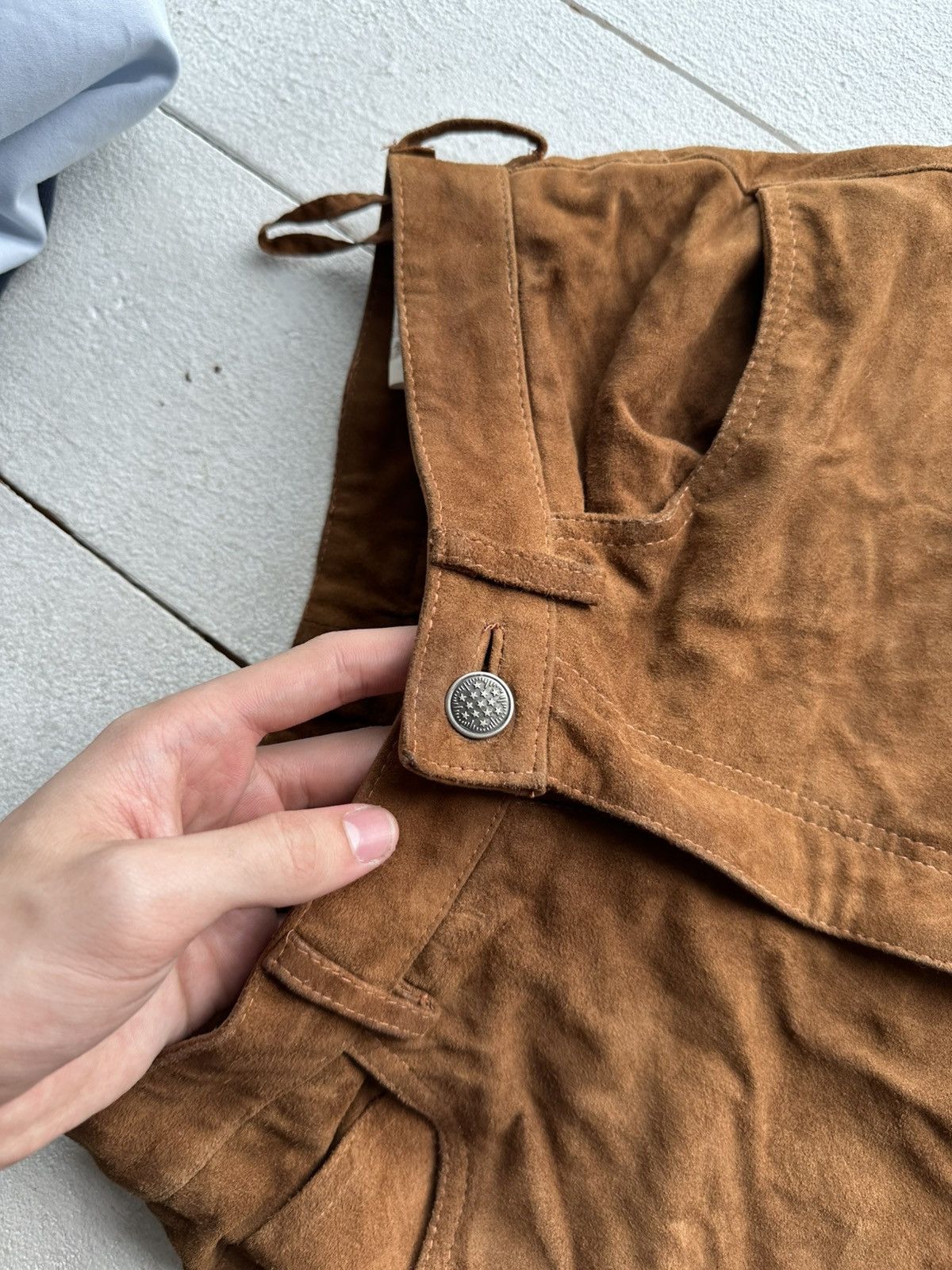 Leather 🚨Vintage leather pants motorcycles BROWN LUXURY Y2K Size 26" / US 2 / IT 38 - 3 Thumbnail