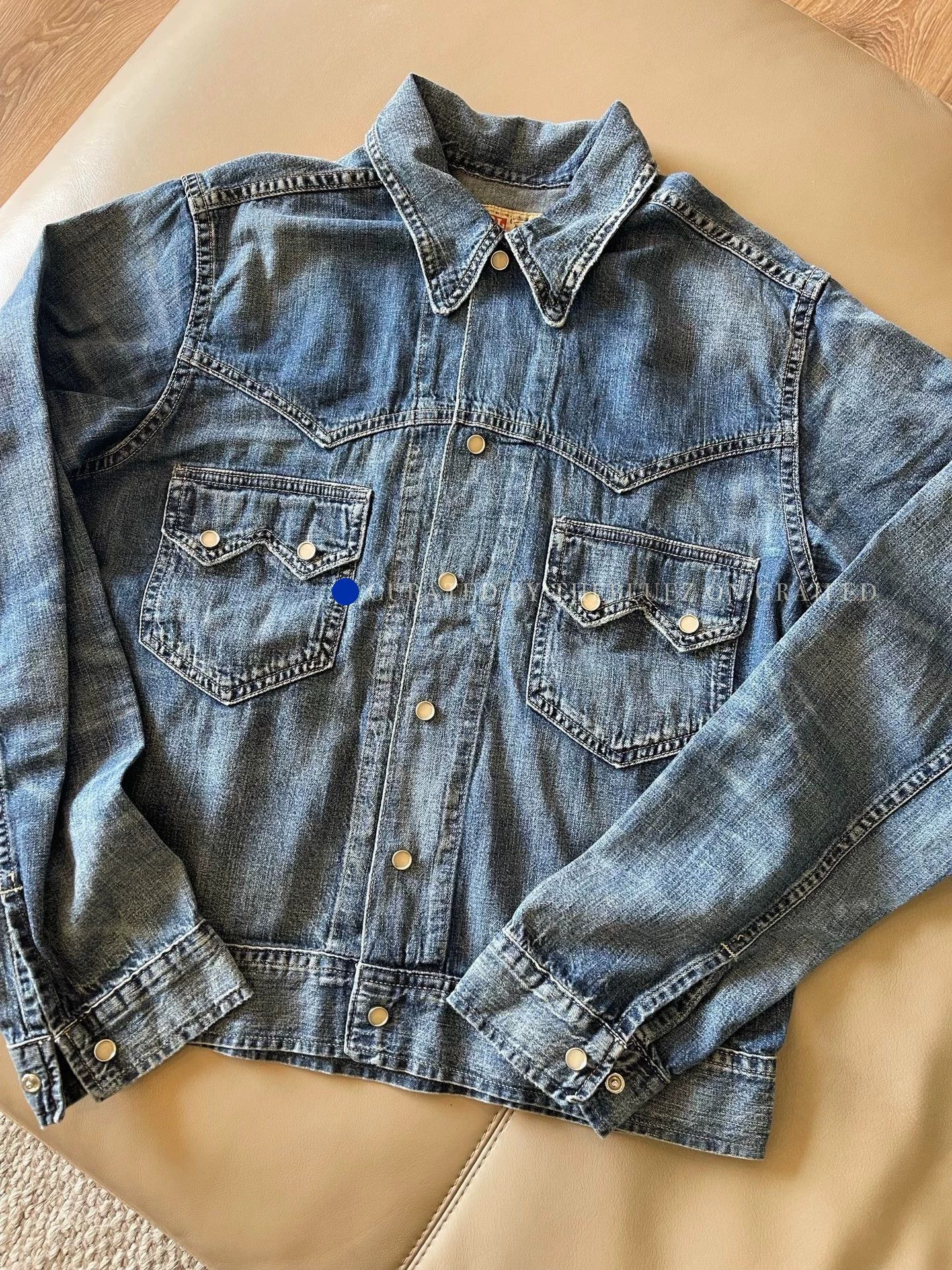 RRL Ralph Lauren Vintage Lightweight Blue Denim Jacket Size US S / EU 44-46 / 1 - 1 Thumbnail