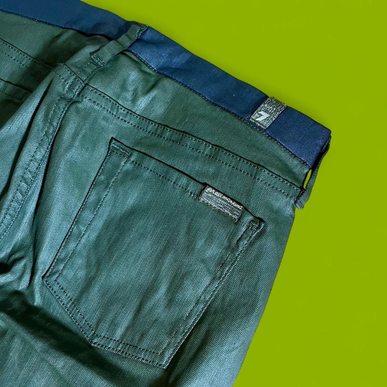 Seven 7 Seven7 For All Mankind Green Coated Jeans - Size 26 Size 26" / US 2 / IT 38 - 5 Thumbnail
