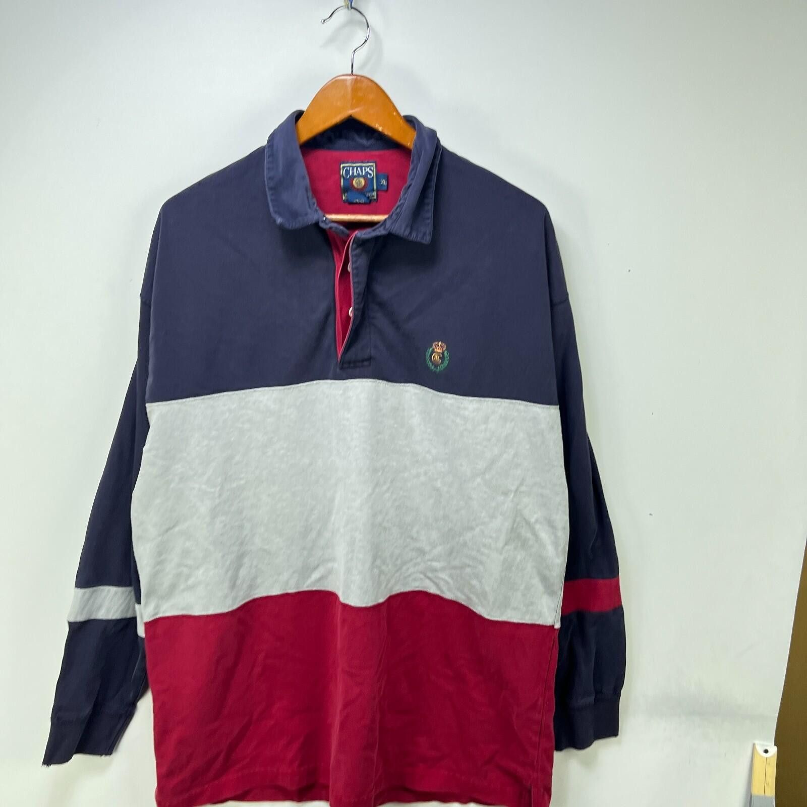 Polo Ralph Lauren Vintage 90s Chaps Ralph Lauren Rugby Long Sleeve XL Polo Size US XL / EU 56 / 4 - 1 Thumbnail