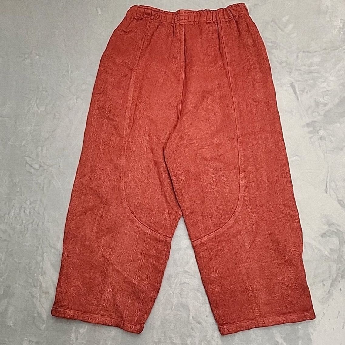 Vintage Sunday St Tropez Pants Womens M Red Cropped Relaxed Boho Lagenlook Linen Viscose Pockets Straight Size 32" / US 10 / IT 46 - 7 Thumbnail