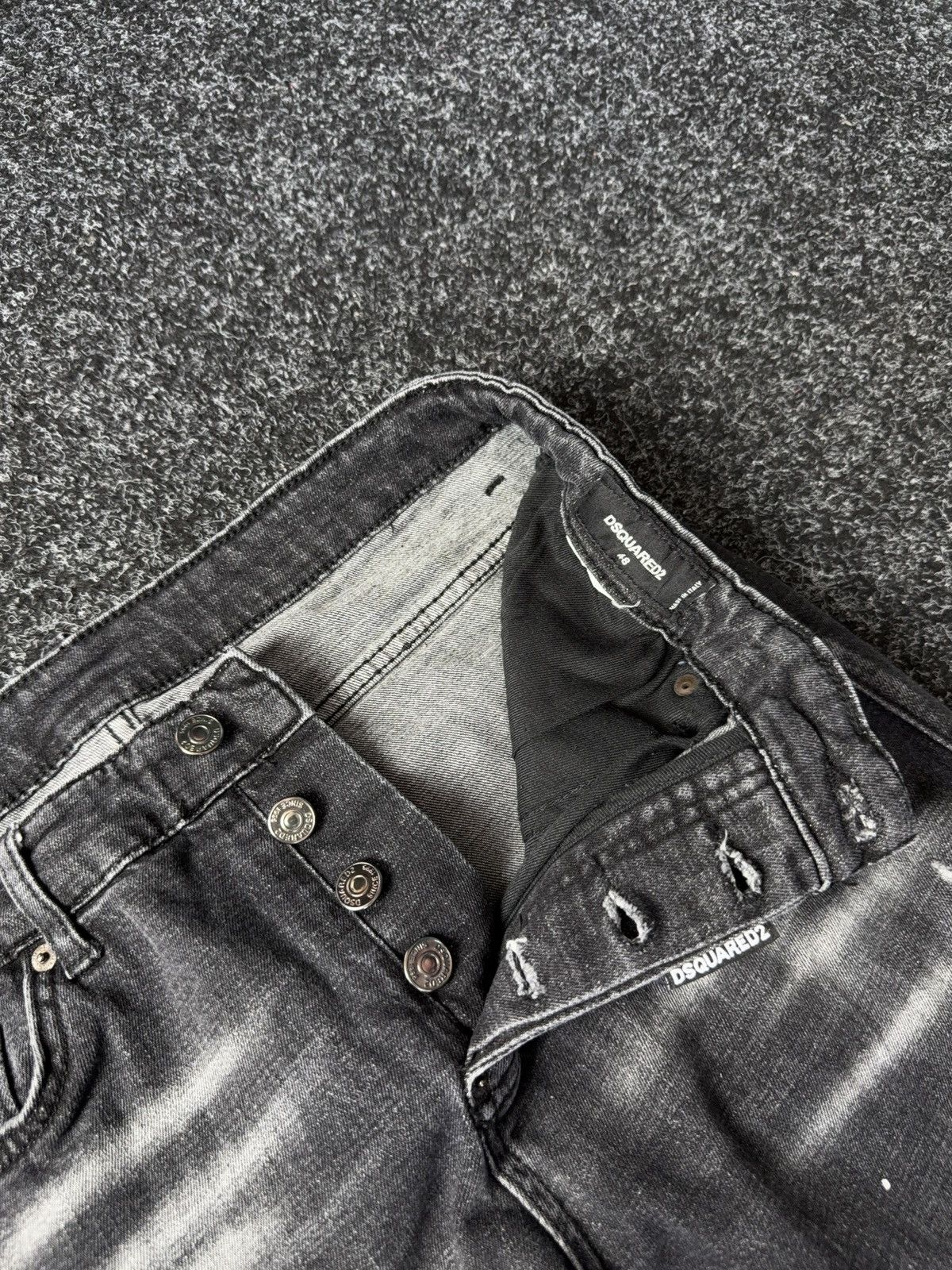 Dsquared2 Retro Dsquared2 Y2K Distressed Black Grey Jeans Size 48 Size US 32 / EU 48 - 8 Thumbnail
