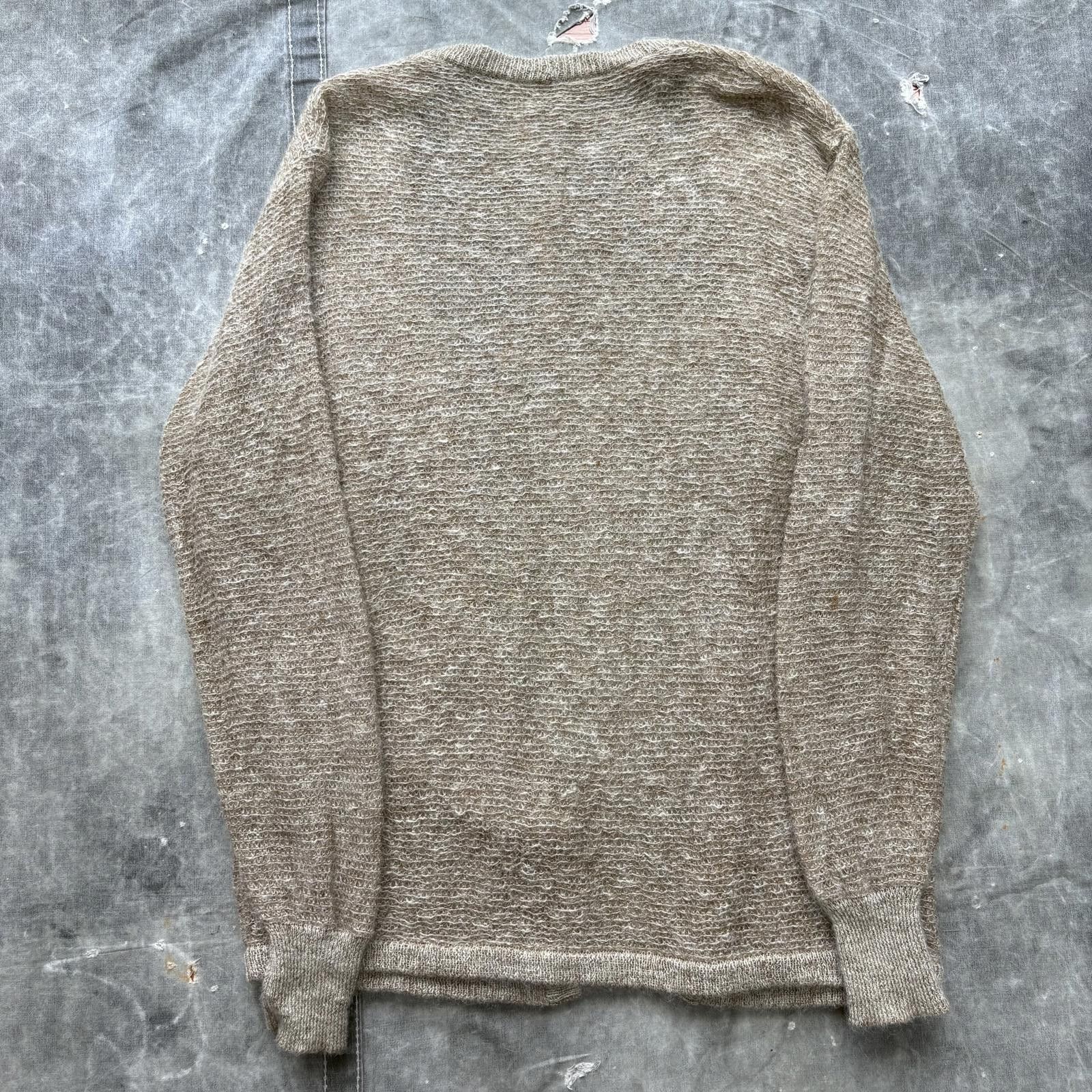 Vintage Vintage 60s Beige Mohair Fuzzy Kurt Cobain Sweater Cardigan Size US XL / EU 56 / 4 - 7 Thumbnail