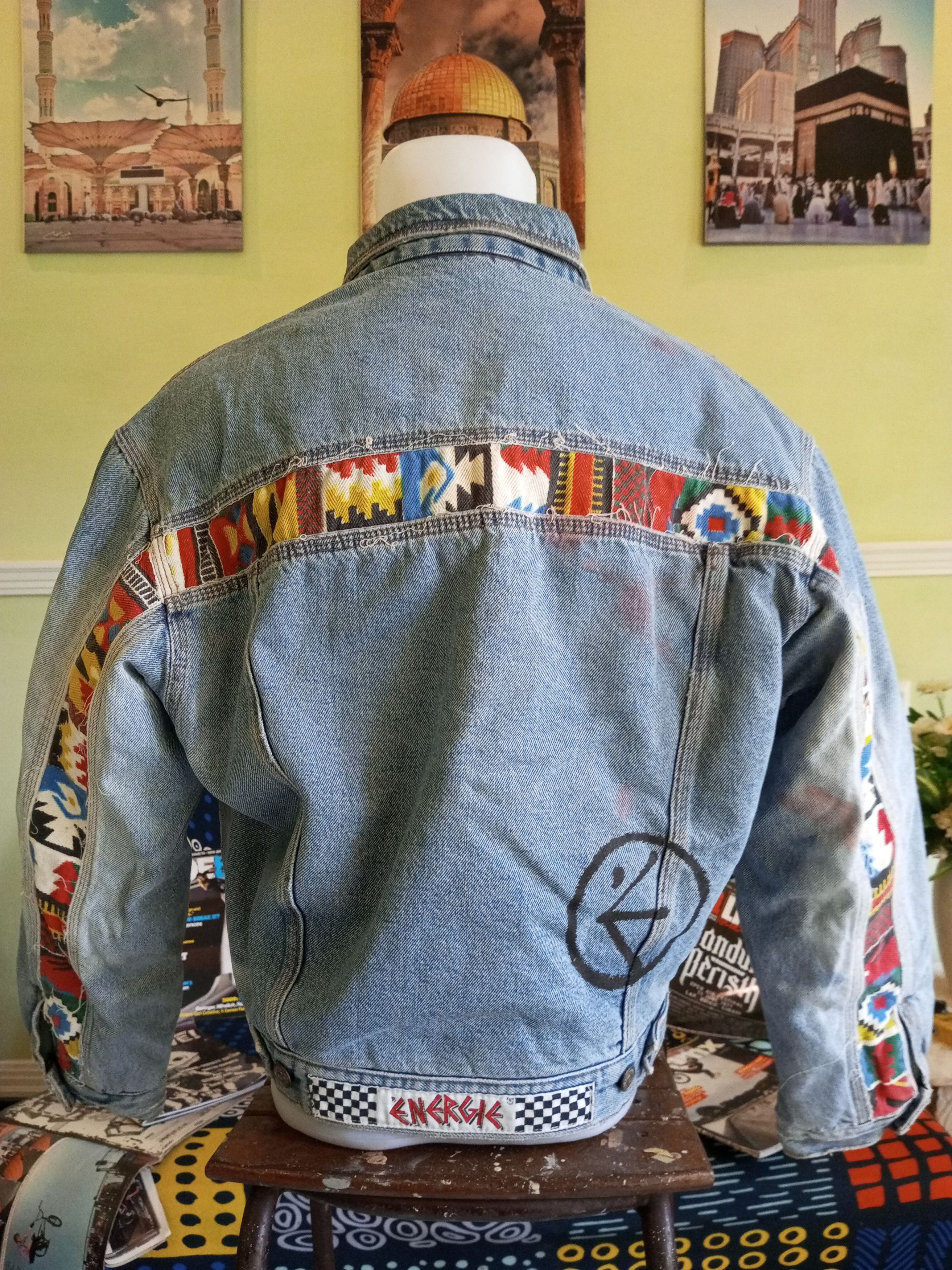 Energie Vintage Energie denim jacket patchwork Aztec Patern Size US M / EU 48-50 / 2 - 2 Thumbnail