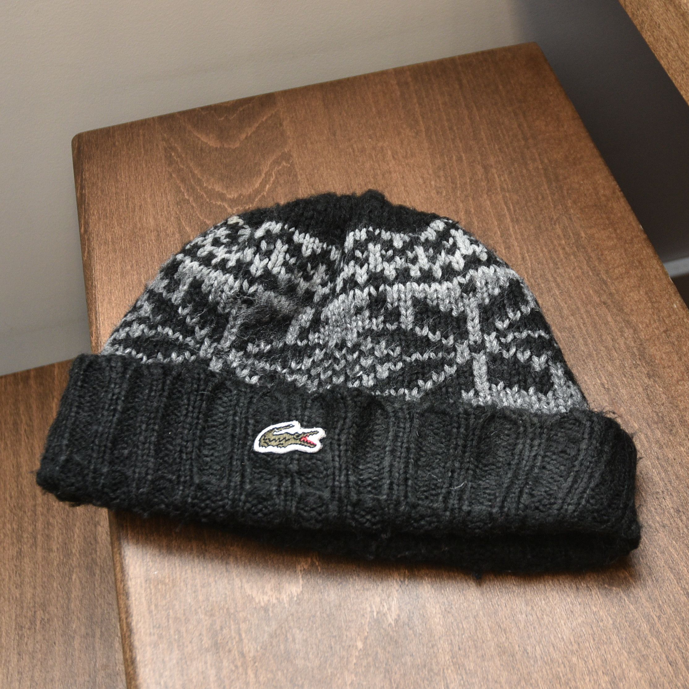 Lacoste Vintage Lacoste Fair Isle Pattern Knit Beanie Hat Size ONE SIZE - 2 Thumbnail