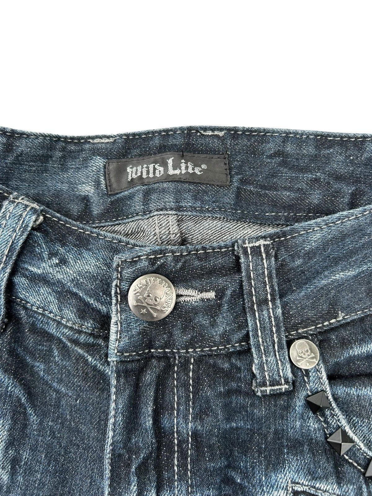 If Six Was Nine SKULL BONES WILD LIFE STUDDED CLAWMARK DISTRESSED DENIM☠️ Size US 32 / EU 48 - 7 Thumbnail
