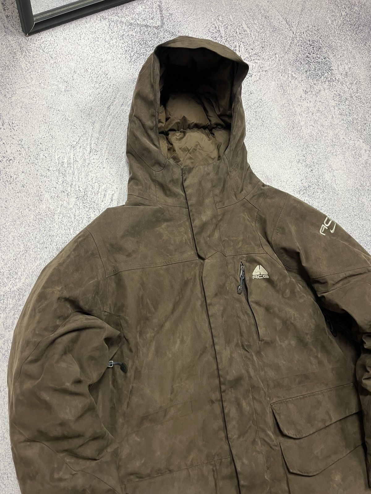 Nike Vintage Nike ACG Suede Brown Down Puffer Jacket Rare Hype Size US L / EU 52-54 / 3 - 4 Thumbnail