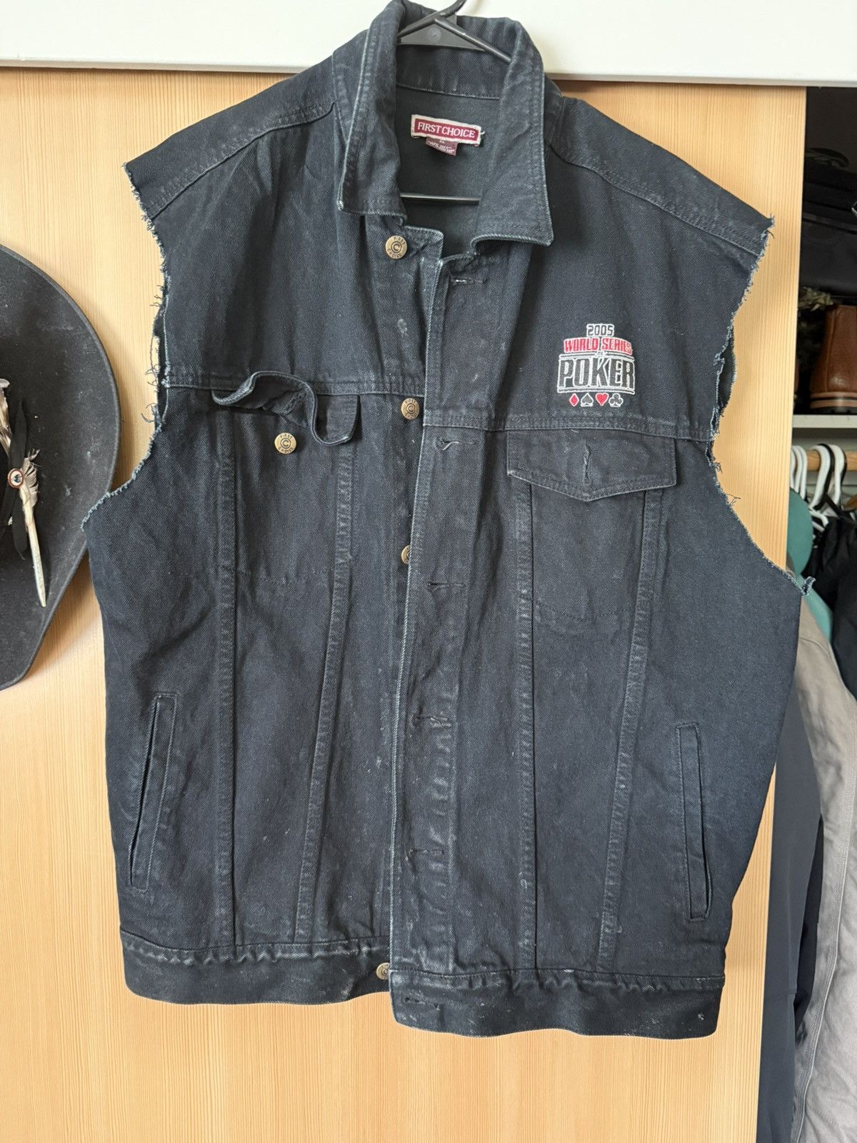 Vintage ⚡️⚡️ VINTAGE WSOP DENIM JACKET CUT OFF ⚡️⚡️ Size US XL / EU 56 / 4 - 2 Thumbnail