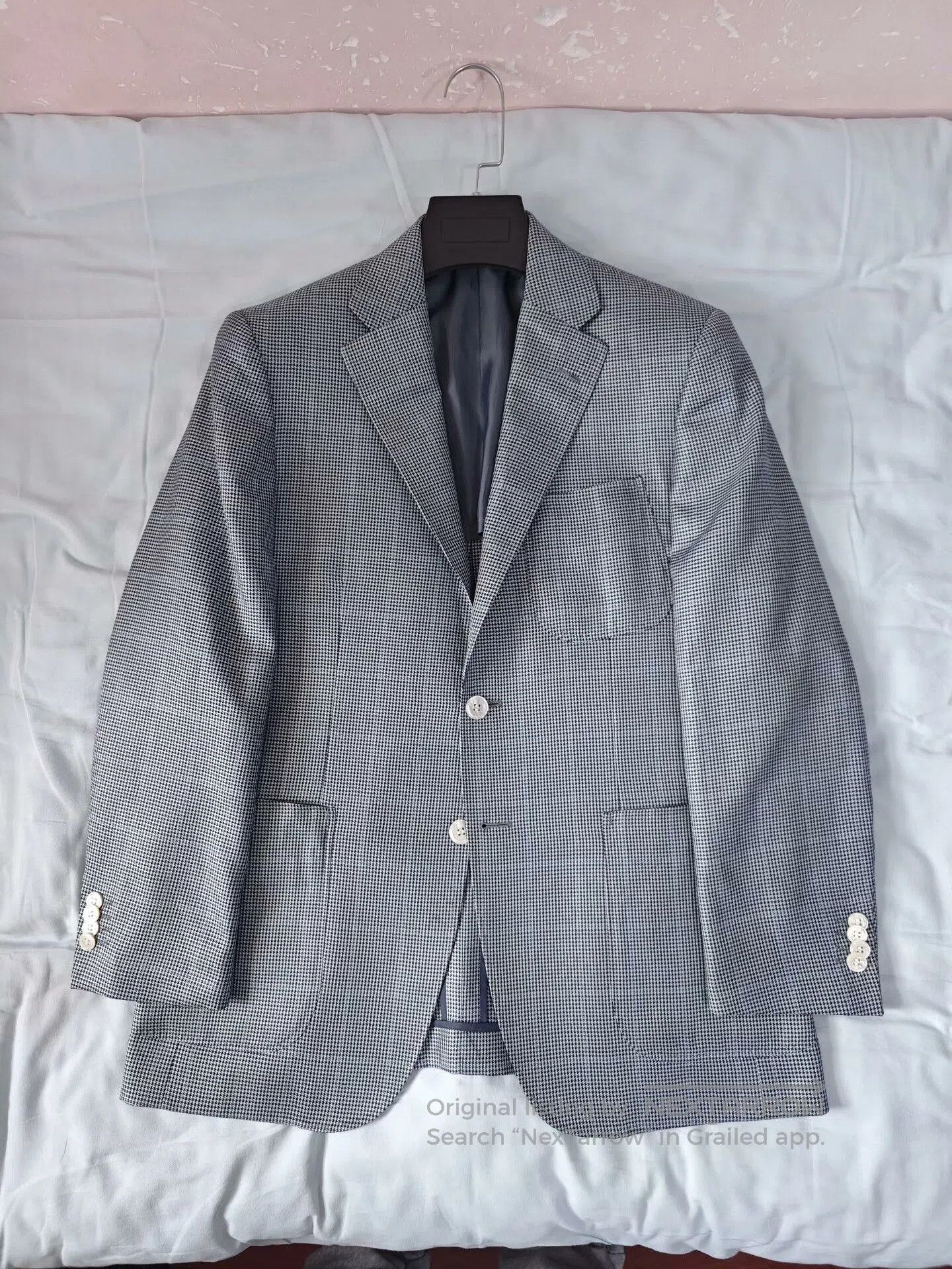 Japanese Brand Italian Blue Check Wool Silk Blazer. Size US M / EU 48-50 / 2 - 5 Thumbnail