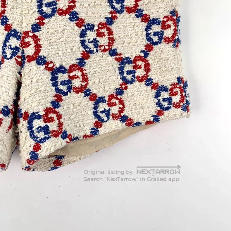 Gucci Gucci Colour-blocked logo jacquard full-print cotton tweed Size 27" / US 4 / IT 40 - 4 Thumbnail
