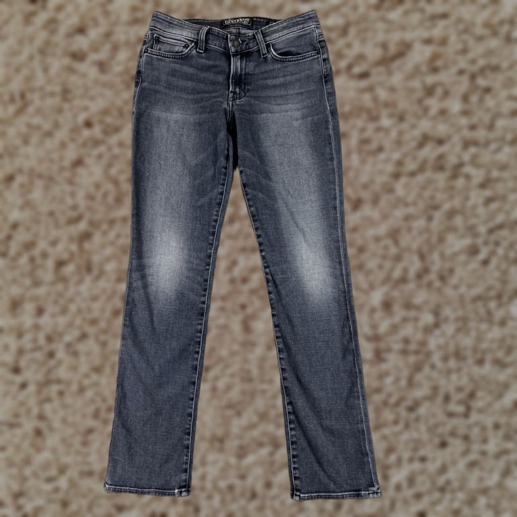 Lucky Brand Lucky Brand Jeans Womens Black Denim Straight Leg 25x30 Regular 5-Pocket Cotton Blend Low Rise Vintage? No Size 26" / US 2 / IT 38 - 1 Thumbnail