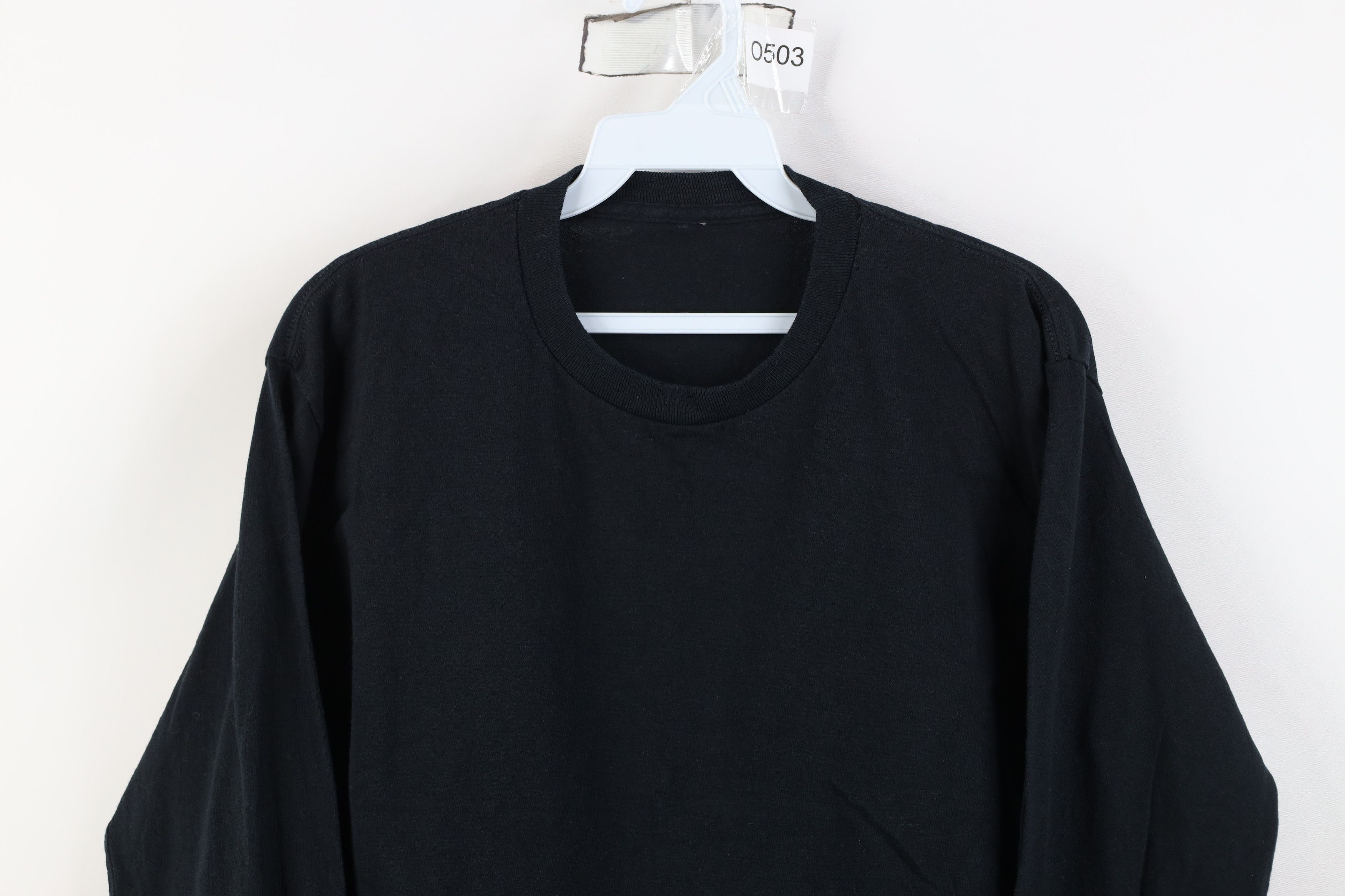 Vintage Vintage 90s Y2K Streetwear Cotton Long Sleeve T-Shirt Black Size US M / EU 48-50 / 2 - 2 Thumbnail