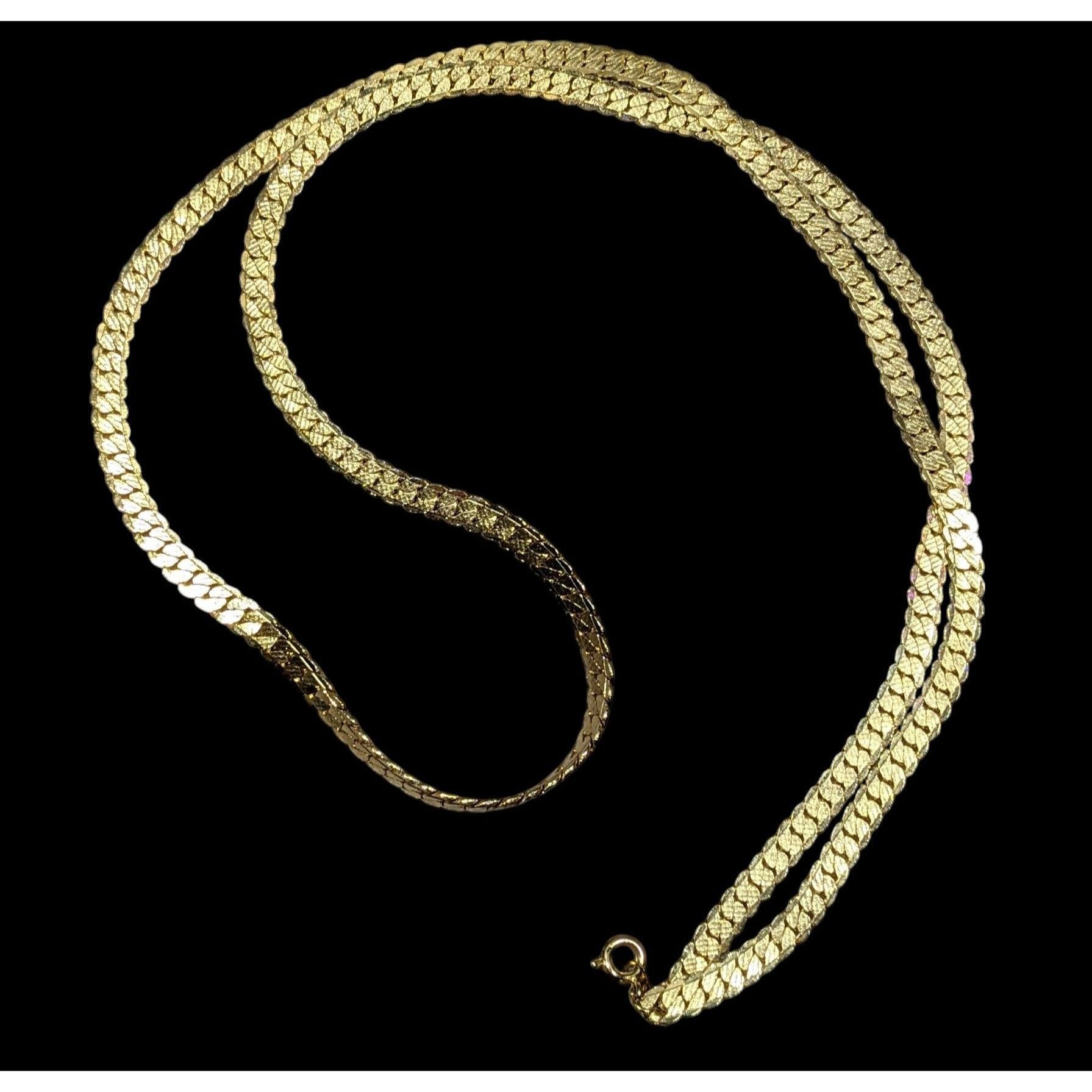 Other Bright Gold Tone Flattened Link Chain Necklace Size ONE SIZE - 1 Thumbnail
