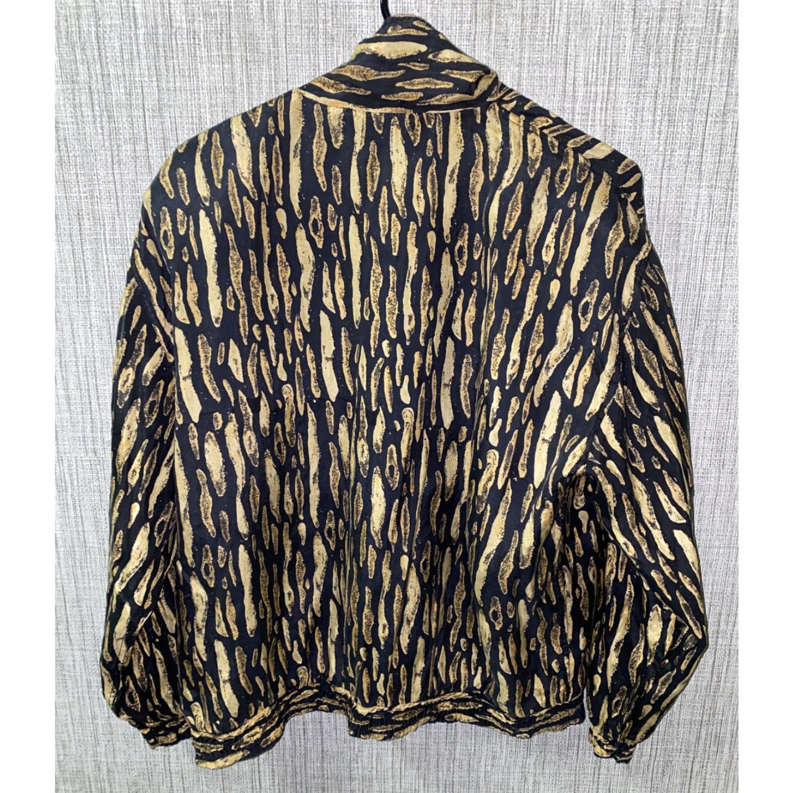 Vintage Selene Paris Jacket Silk Full Zip Women Size S Black/Beige, Casual, Silky Zip Front, Women's Fashion, Paris Theme Size S / US 4 / IT 40 - 5 Thumbnail