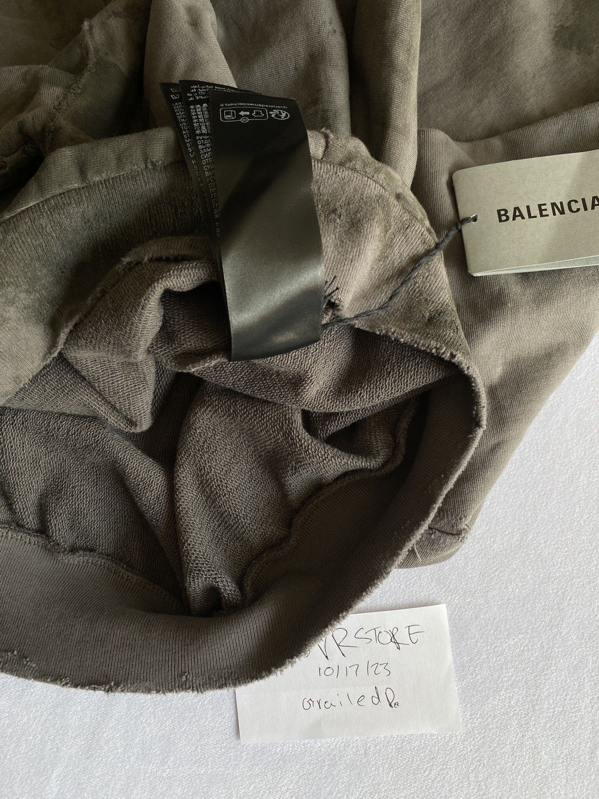 Balenciaga BALENCIAGA Destroyed Mud Gaffer Zip Hoodie Grey Medium Size US M / EU 48-50 / 2 - 13 Thumbnail