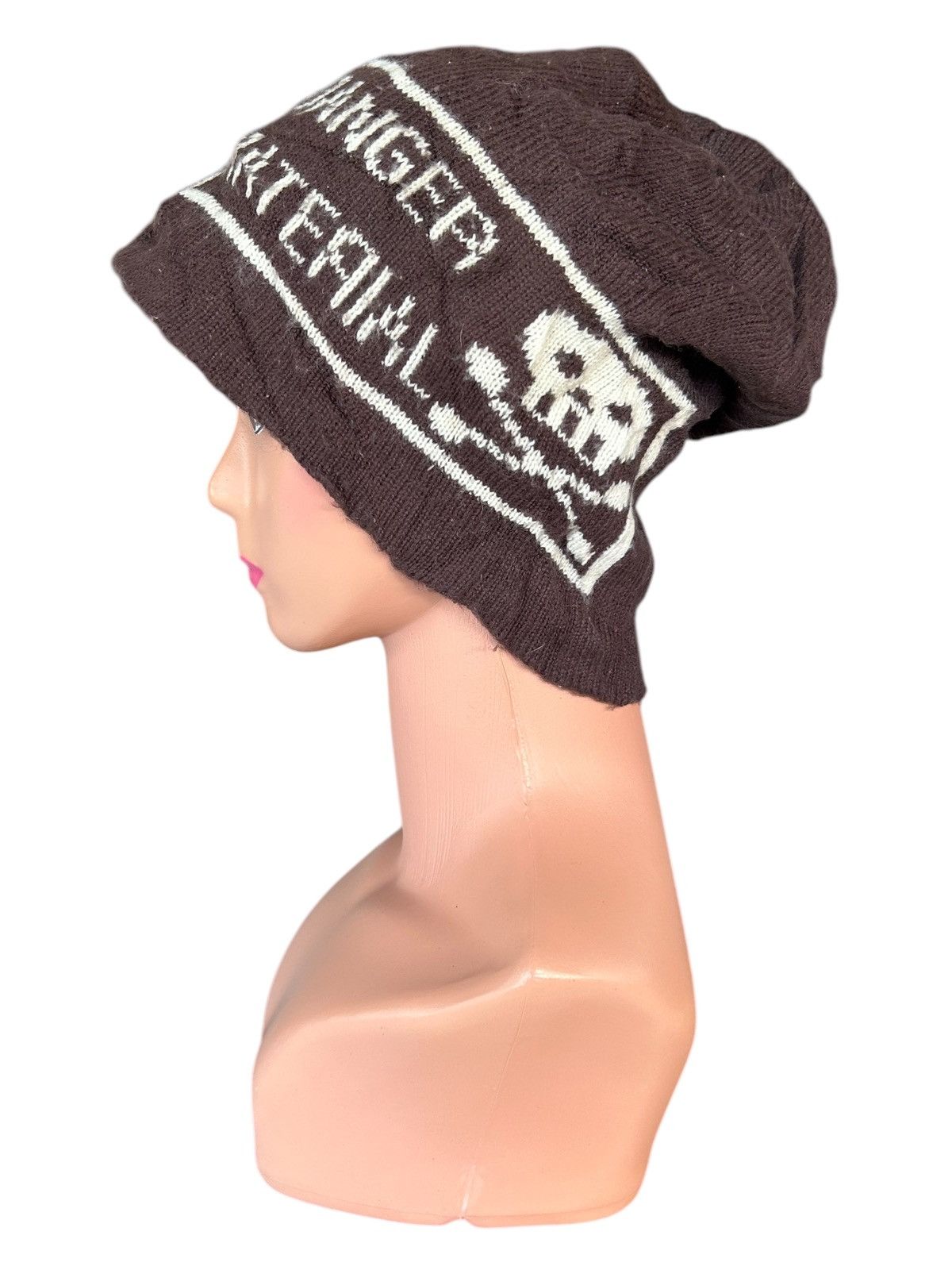 Japanese Brand × Kapital × Vintage Skull Danger Sunfaded Style Hairy Beanie Hats Size ONE SIZE - 1 Thumbnail