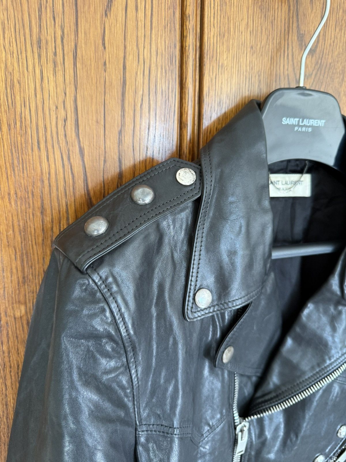 Saint Laurent Paris SS15 Holy Grail Saint Laurent studded leather biker jacket Size US M / EU 48-50 / 2 - 16 Thumbnail