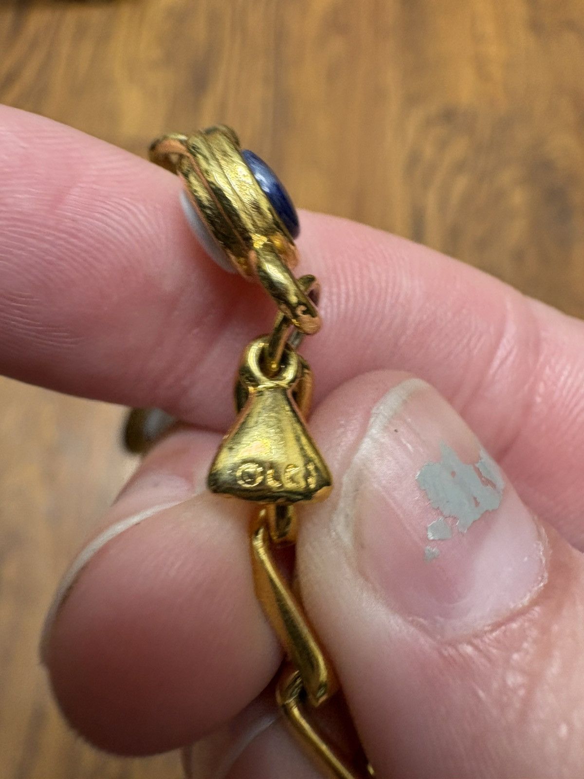 Lauren Conrad Gold Tone Reversible Statement Necklace Blue White Cabochon Size ONE SIZE - 6 Thumbnail