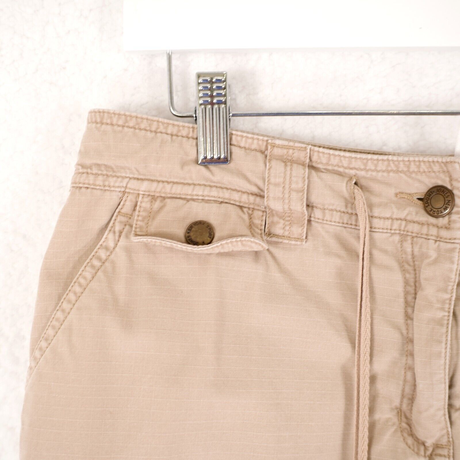 Jones New York Jones New York Sport Cream Cotton Cargo Drawstring Shorts Si Size 32" / US 10 / IT 46 - 3 Thumbnail