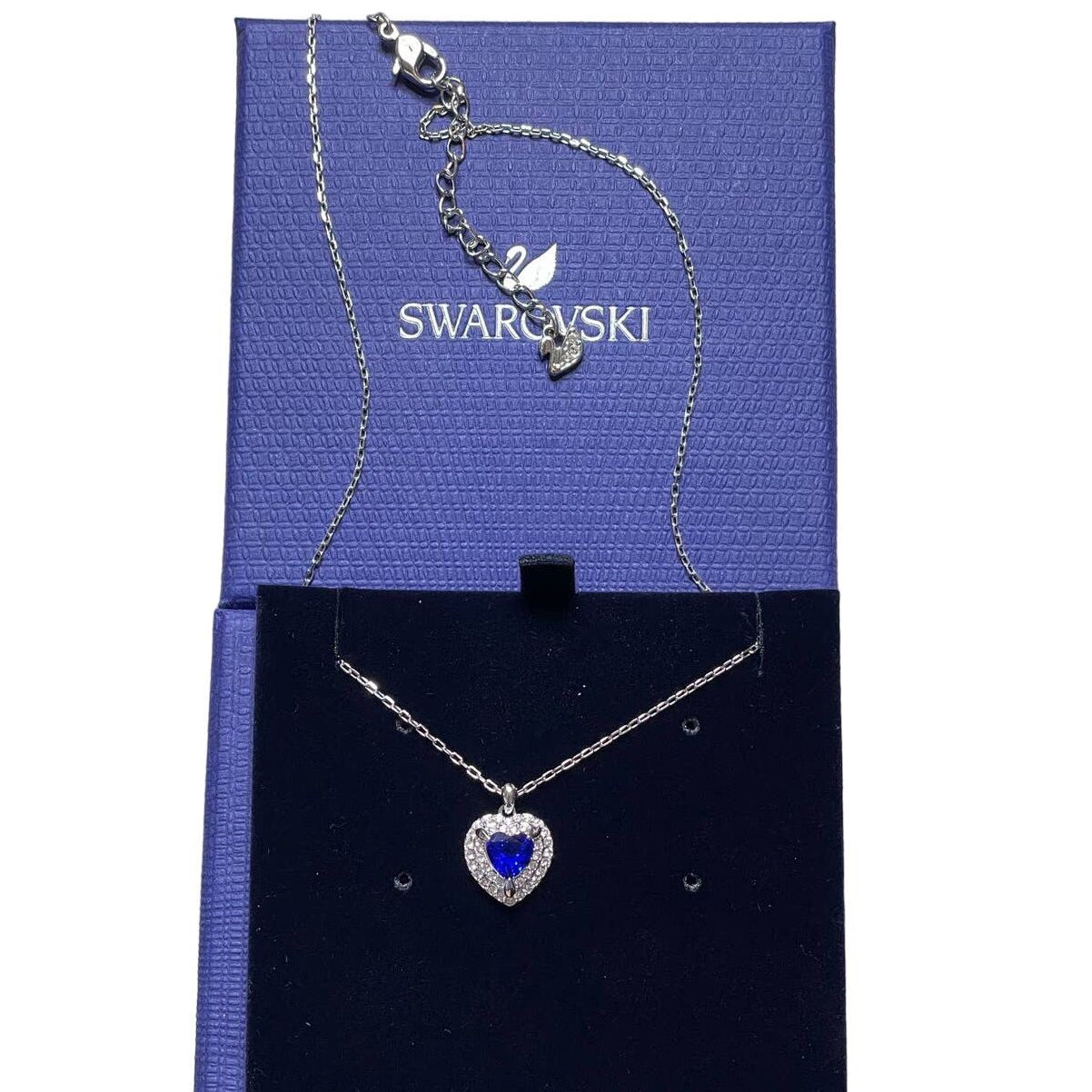 Swarovski Swarovski One pendant Heart, Blue, Rhodium plated Necklace Size ONE SIZE - 5 Thumbnail