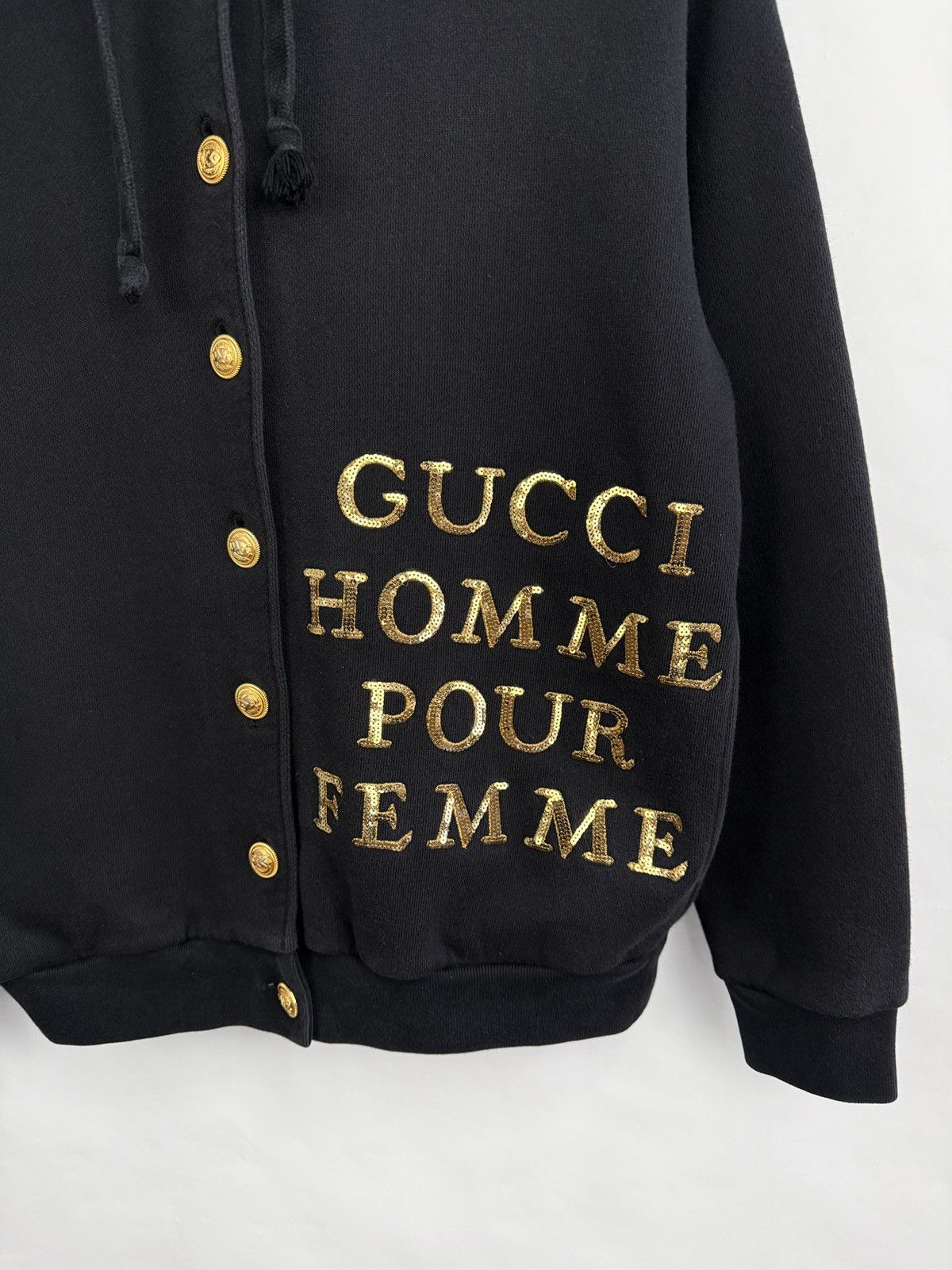 Gucci 🇮🇹 Gucci Homme Pour Femme Hoodie Cardigan Gold Buttons Italy Size XXS / US 00 / IT 34 - 8 Thumbnail