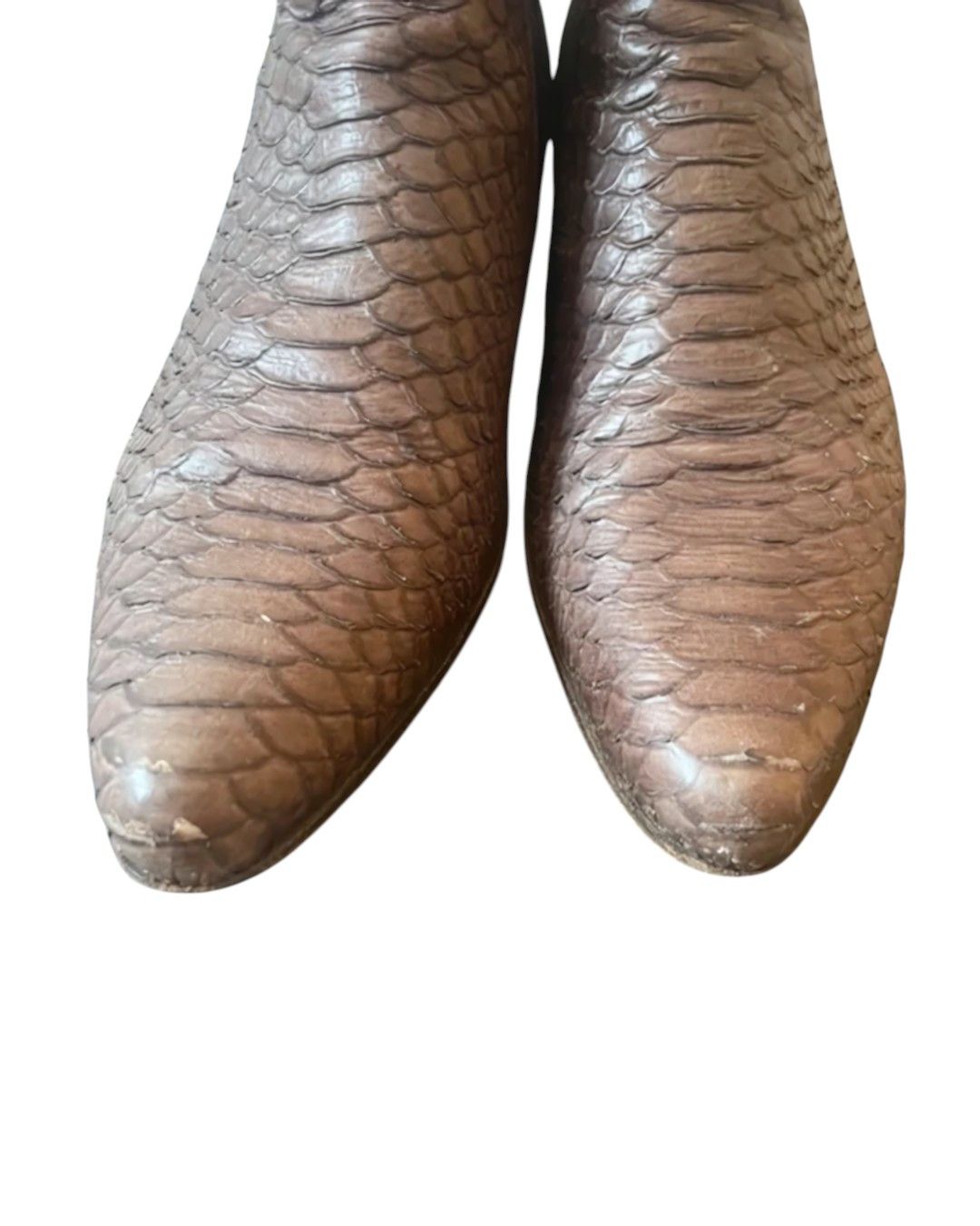 Roberto Cavalli JUST CAVALLI PYTHON FRONT LEATHER COWBOY ANKLE BOOTS Size US 6.5 / EU 39-40 - 4 Thumbnail