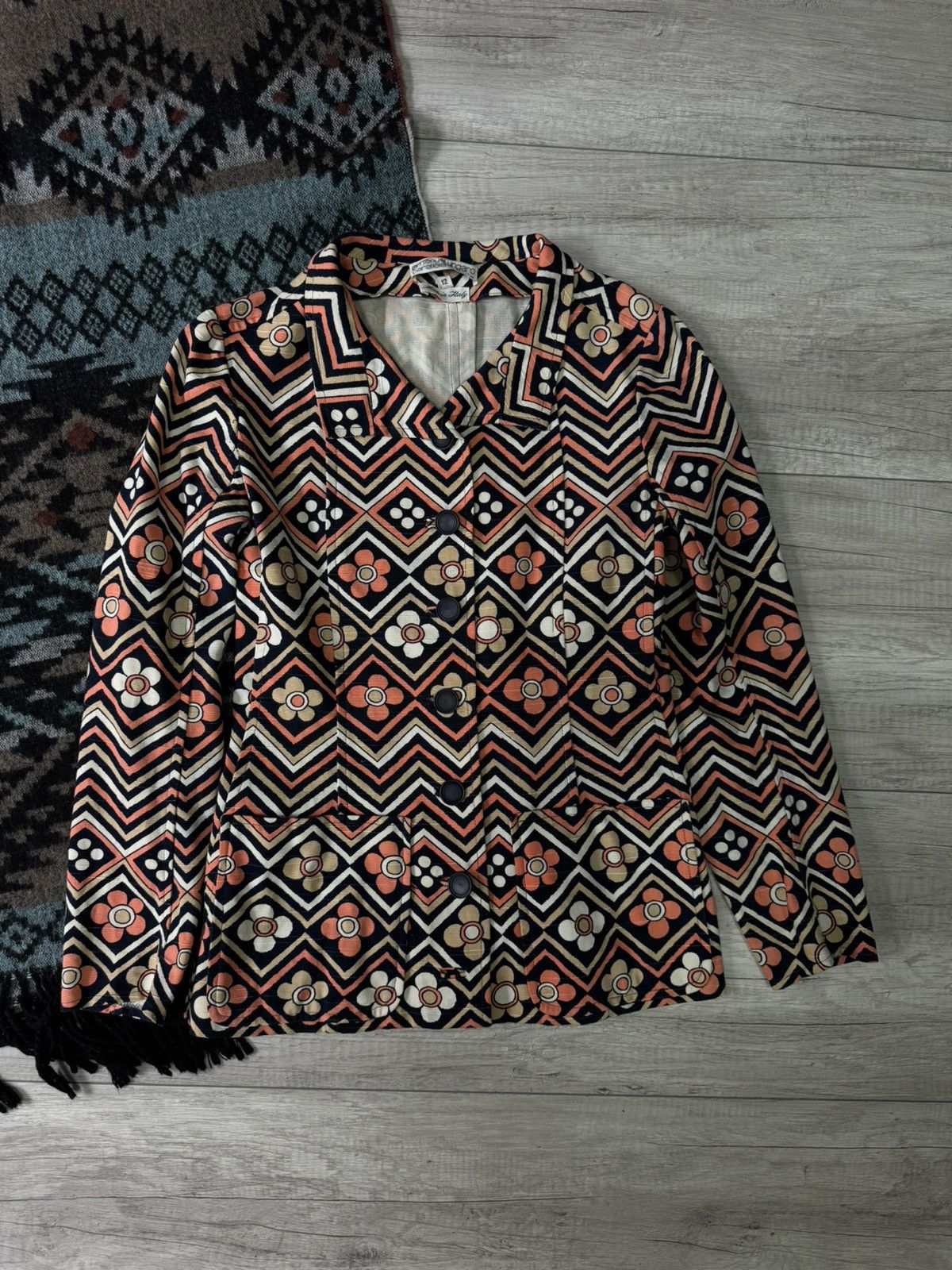 Emanuel Ungaro Vintage 70s Emanuel Ungaro Parallele Paris Blazer + Skirt Size XL / US 12-14 / IT 48-50 - 1 Thumbnail