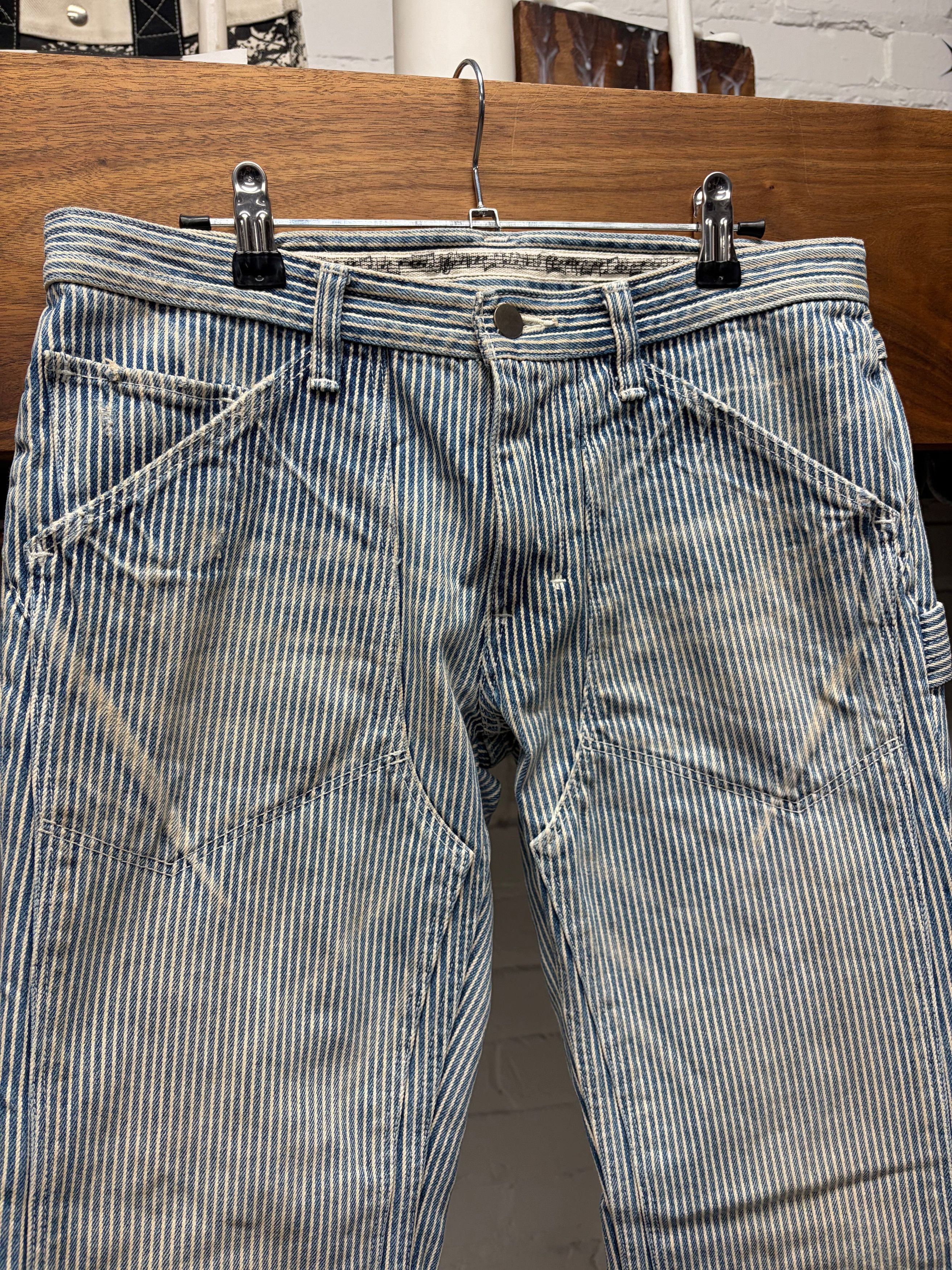 Number (N)ine Number (N)ine ‘Crying Heart Patch’ Hickory Striped Blue Skinny Jeans Size US 30 / EU 46 - 2 Thumbnail