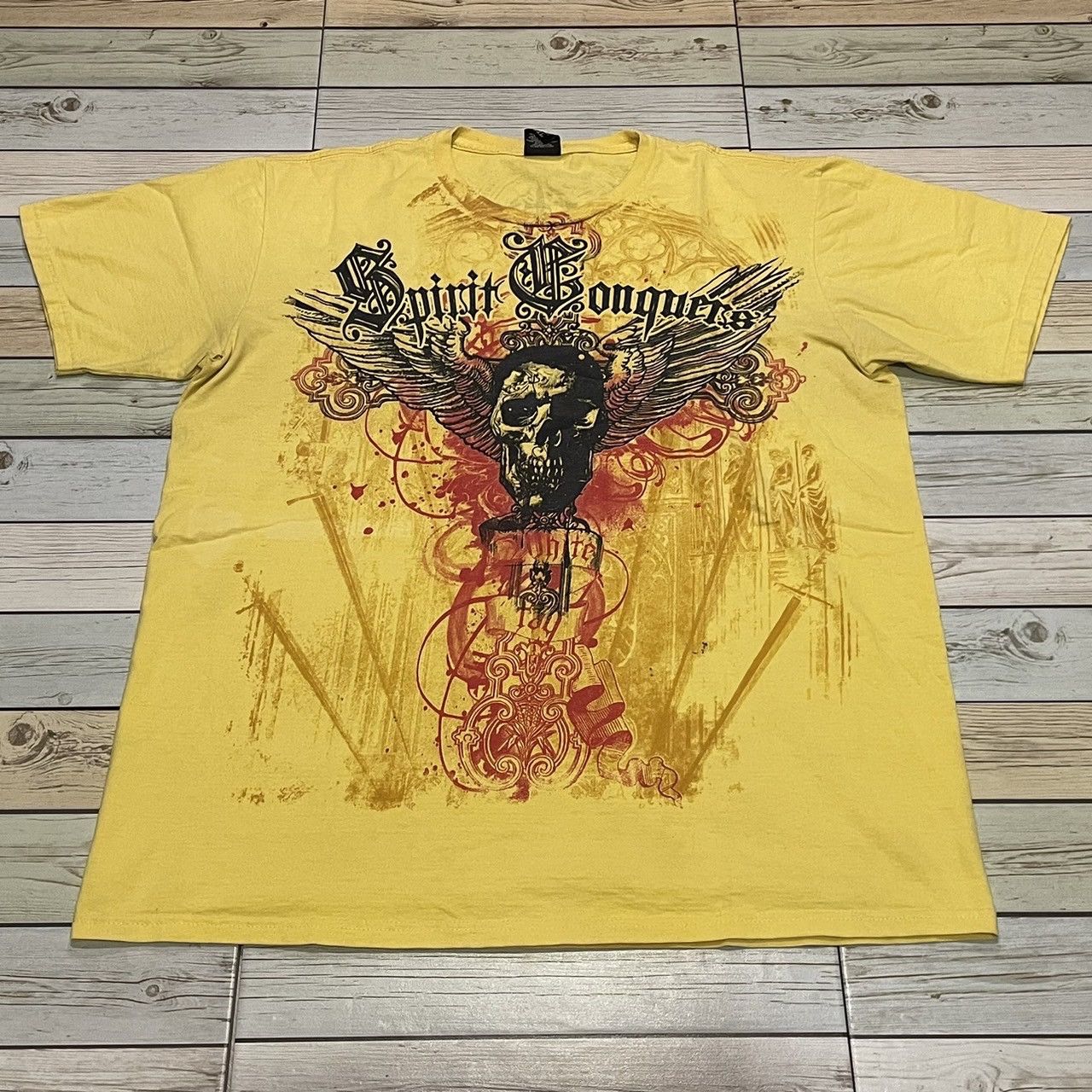 Affliction × Ed Hardy × Tapout Rare Wings Cross Tee Y2K Affliction Style Size US XXL / EU 58 / 5 - 1 Thumbnail