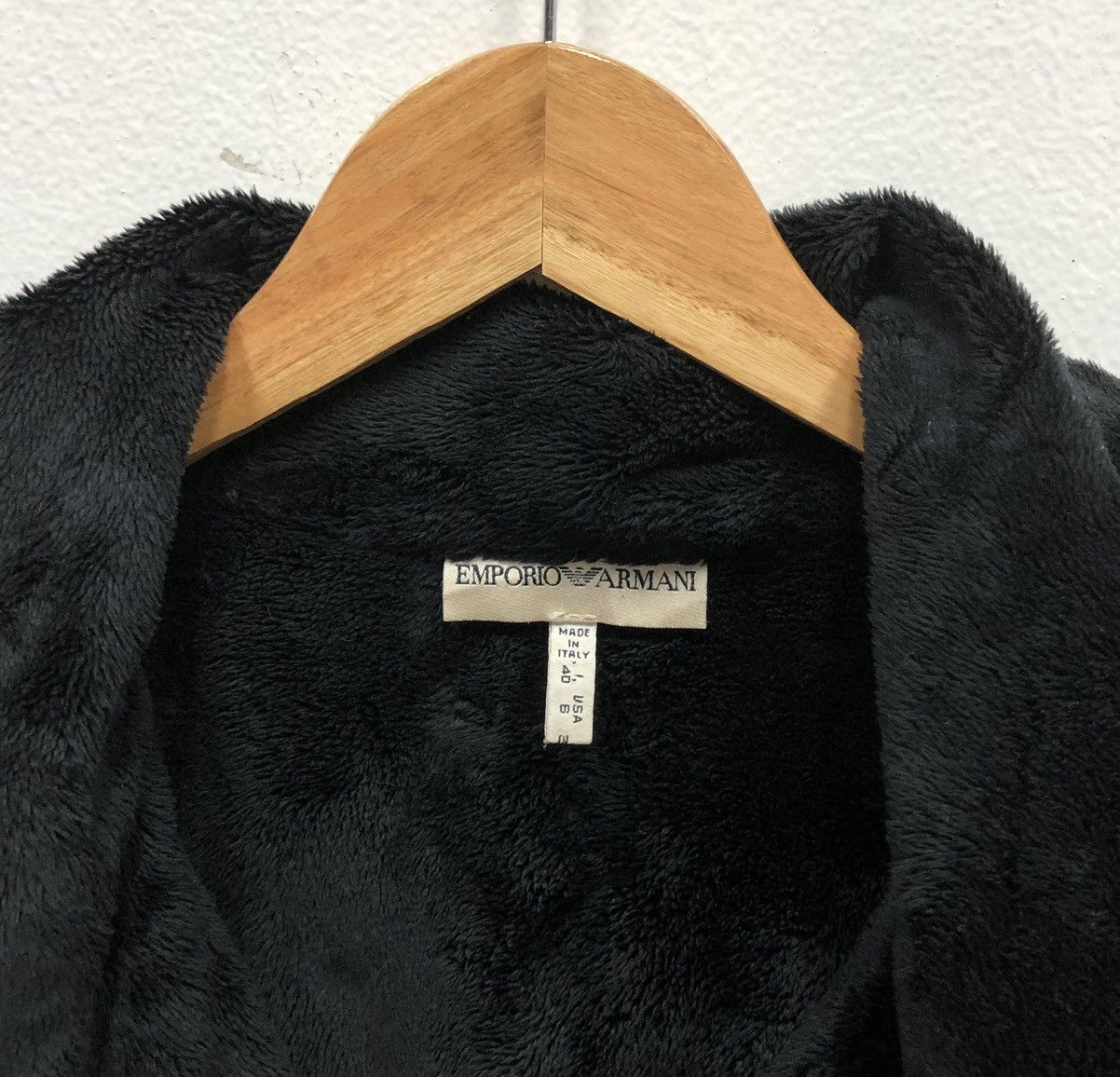 Emporio Armani Emporio Armani Black Lined Fleece Show Collar Coat Jacket Size M / US 6-8 / IT 42-44 - 13 Thumbnail