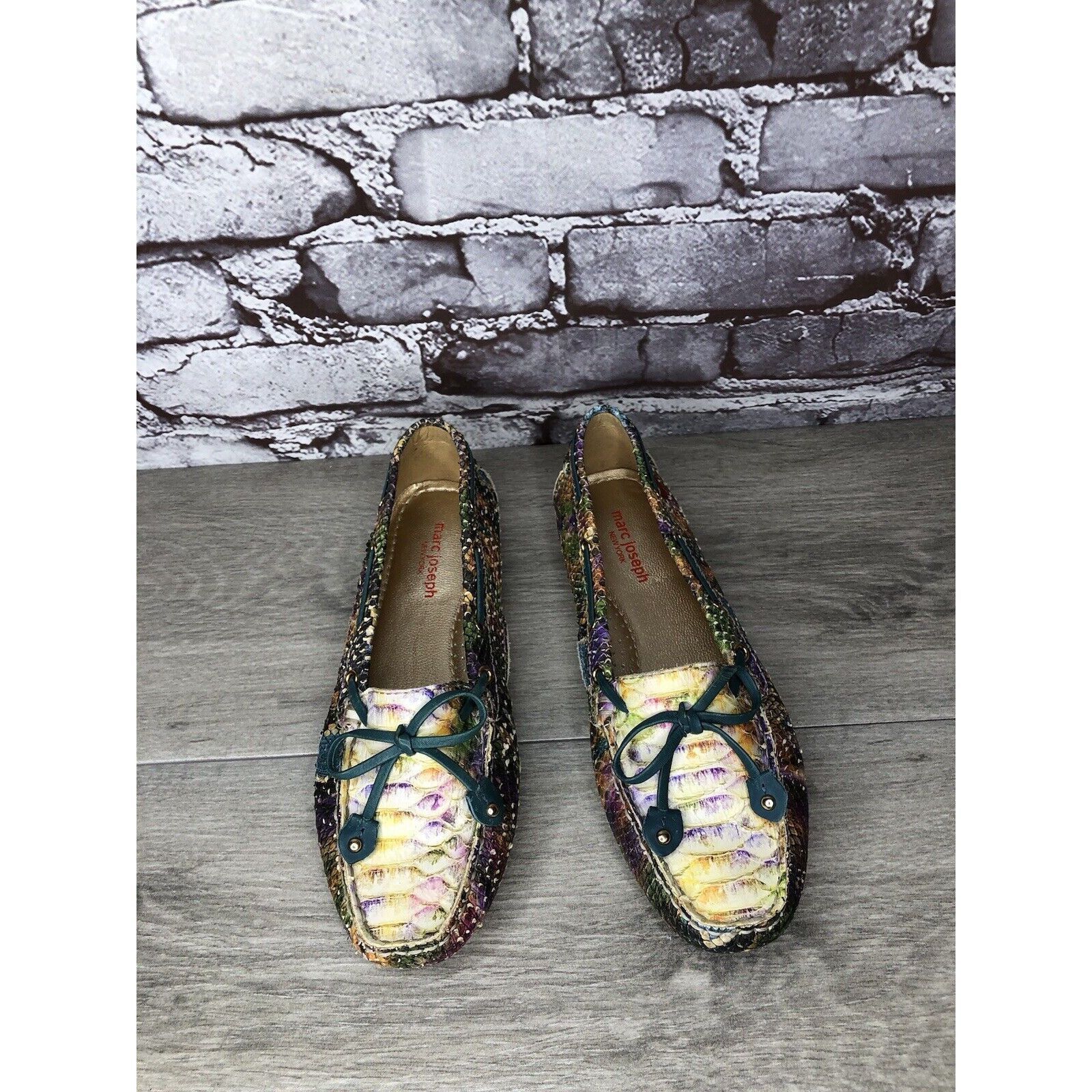 Joseph Marc Joseph New York Cypress Hill Yellow Snakeskin Moc Shoes Size US 6 / IT 36 - 20 Thumbnail