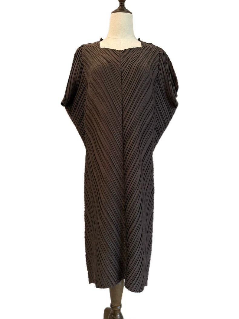 Issey Miyake Issey Miyake size:2 Brown twill mainline dress Size S / US 4 / IT 40 - 4 Thumbnail