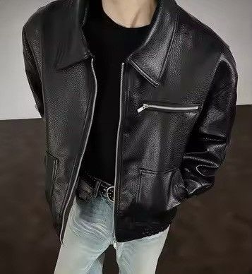 Japanese Brand PU Leather Coats Turn-down Collar Zipper Jacket Size US L / EU 52-54 / 3 - 7 Thumbnail