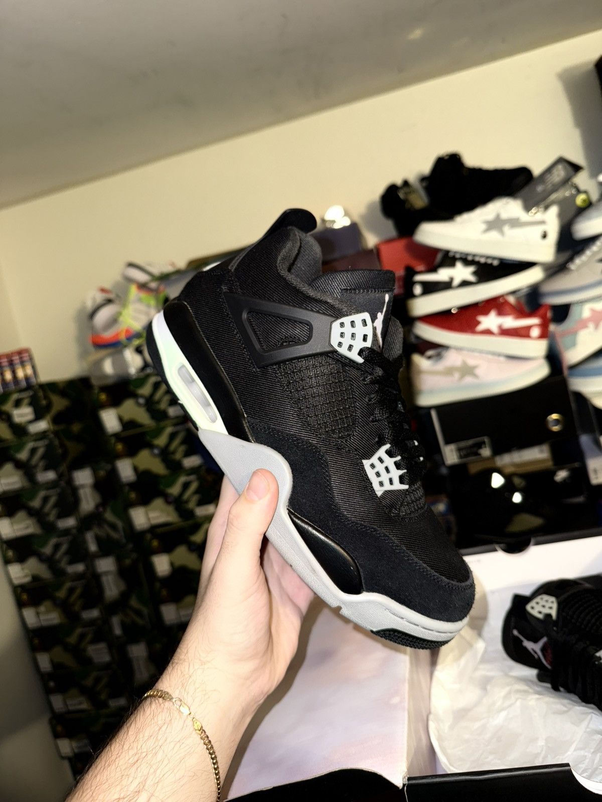 Jordan Brand Jordan retro 4 black canvas sz 8.5 Size US 8.5 / EU 41-42 - 1 Thumbnail