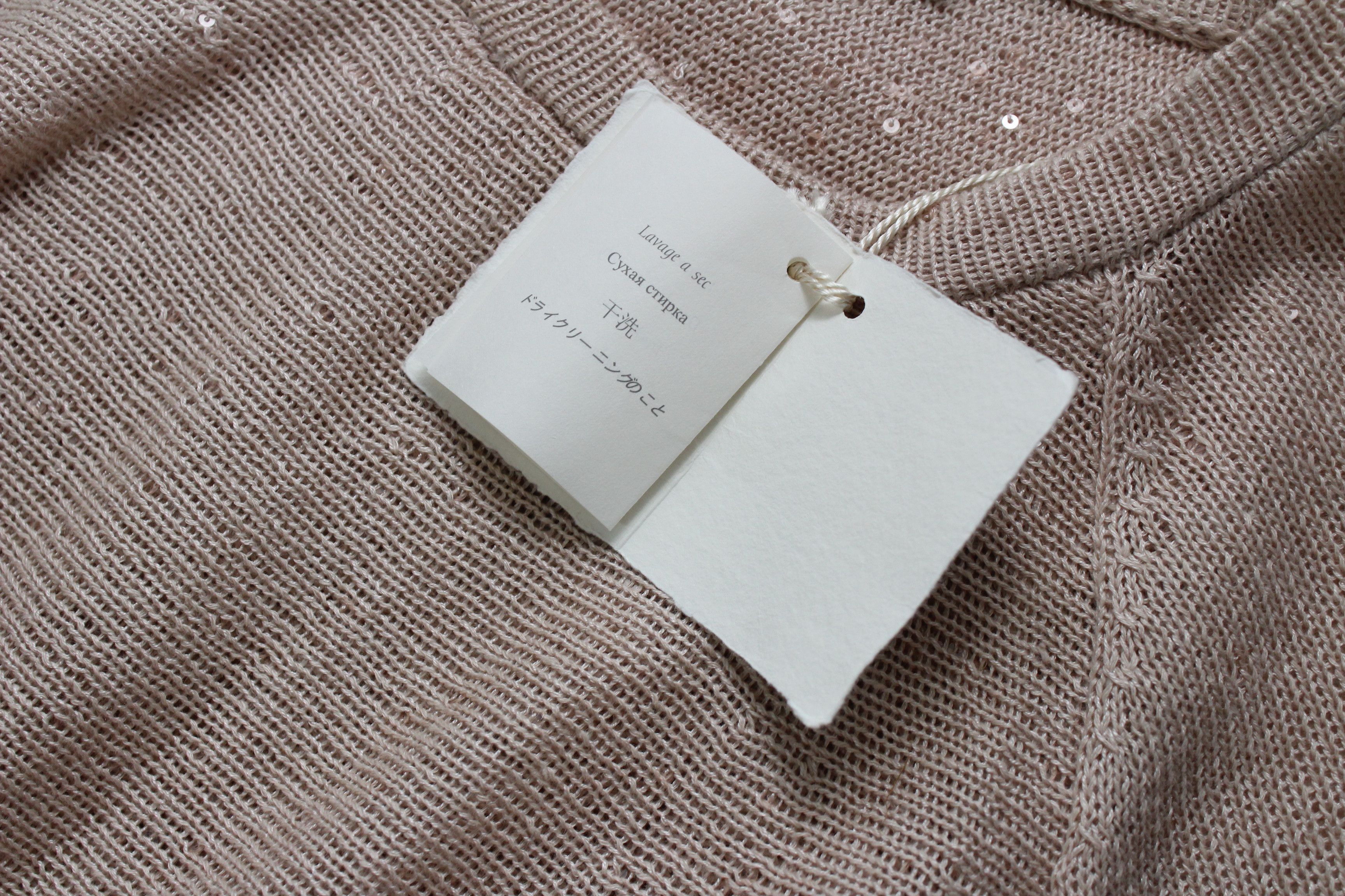 Brunello Cucinelli Brunello Cucinelli Beige Sequinned Knit Layered Sweater Sz S Size S / US 4 / IT 40 - 13 Thumbnail