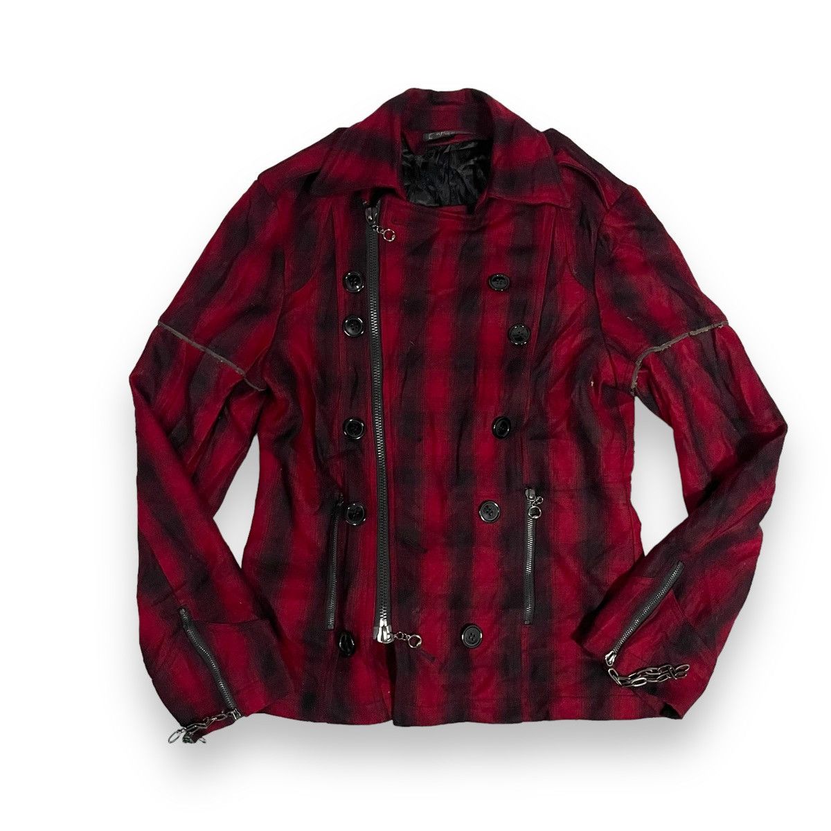 If Six Was Nine × Japanese Brand × Seditionaries RMANICA CS BLACK DOUBLE BREASTED TARTAN JACKET Size US L / EU 52-54 / 3 - 2 Thumbnail