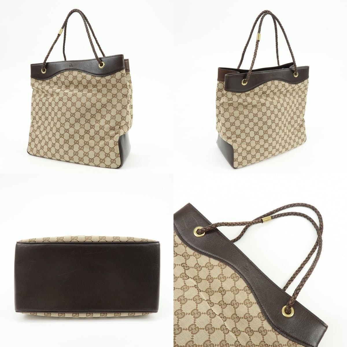 Gucci Gucci GG Canvas & Leather Shoulder Bag Brown Size ONE SIZE - 3 Thumbnail