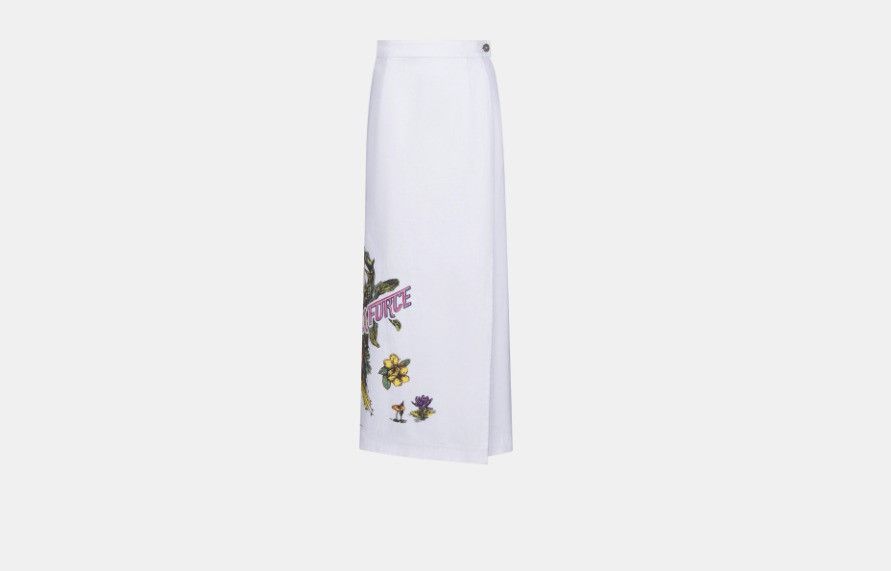 Dior o1w1db10824 Long Wrap Skirt in White Size 25" / US 0 / IT 36 - 1 Thumbnail